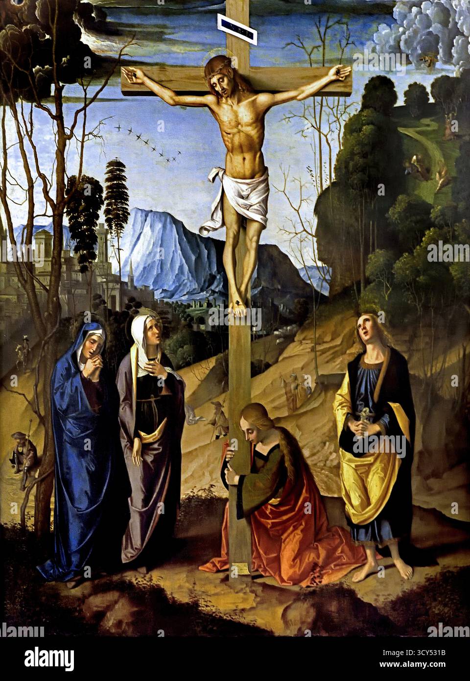 Crocifissione 1500 Marco Palmezzano 1459-1539 Italia Italiano Foto Stock