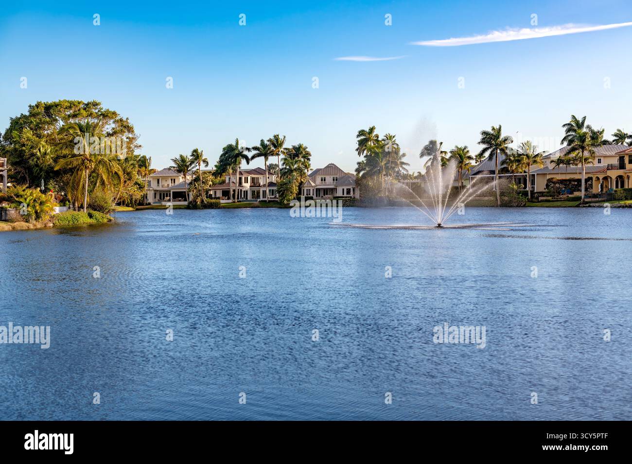 Naples, Florida, Stati Uniti: La tranquilla zona residenziale di Spring Lake a Naples, Florida Foto Stock