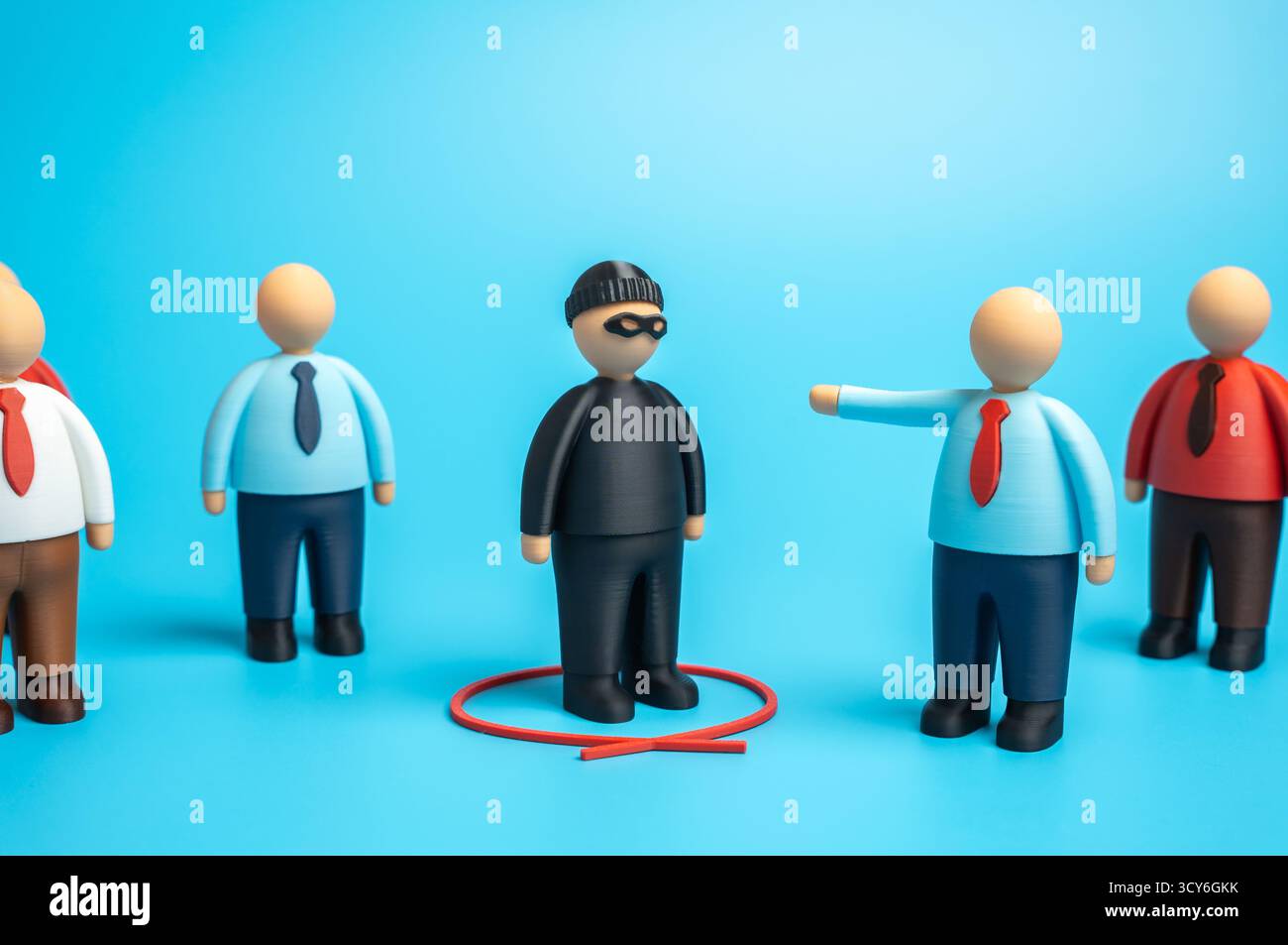 Rileva una spia. Condannare un funzionario corrotto all'interno del governo o di un'azienda. Controspionaggio. Indagine interna. Identificazione della corruzione, esp Foto Stock