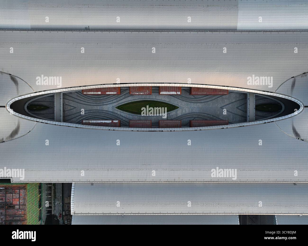 Fotografia aerea del Centro Internazionale Congressi ed esposizioni di Tanzhou nella città di Beijiao, nel quartiere di Shunde, nella città di Foshan Foto Stock