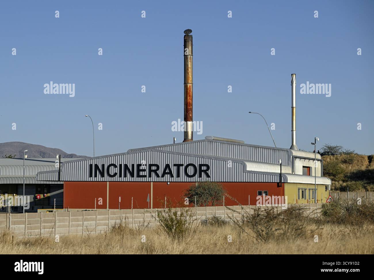 Impianto di incenerimento dei rifiuti, edilizia industriale, Windhoek, regione di Khomas, Namibia Foto Stock