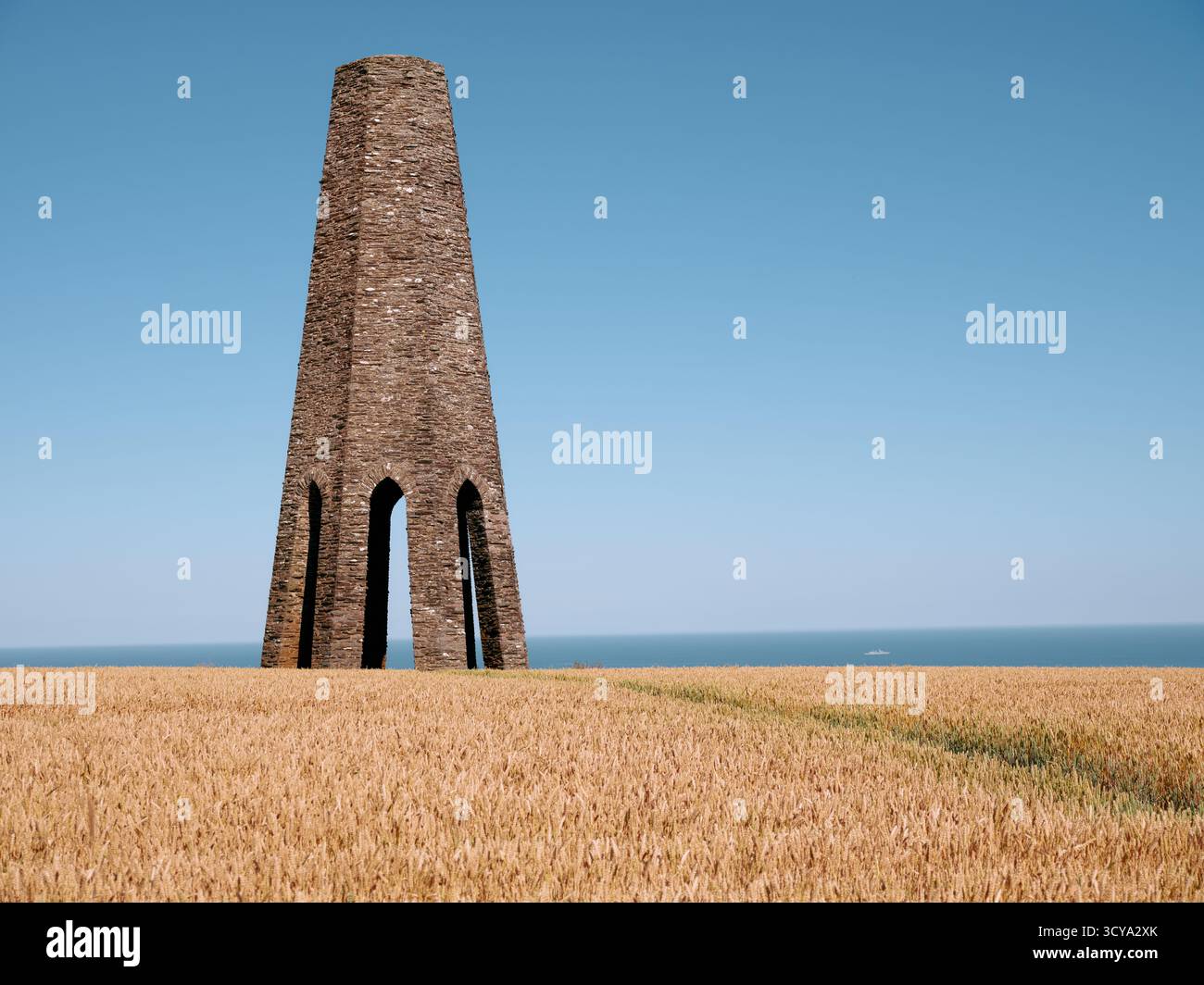 Kingswear Daymark / Tower un faro diurno ottagonale in pietra calcarea di 24 m (80 piedi) costruito in !864, Brownstone Kingswear, Devon Inghilterra Regno Unito Foto Stock