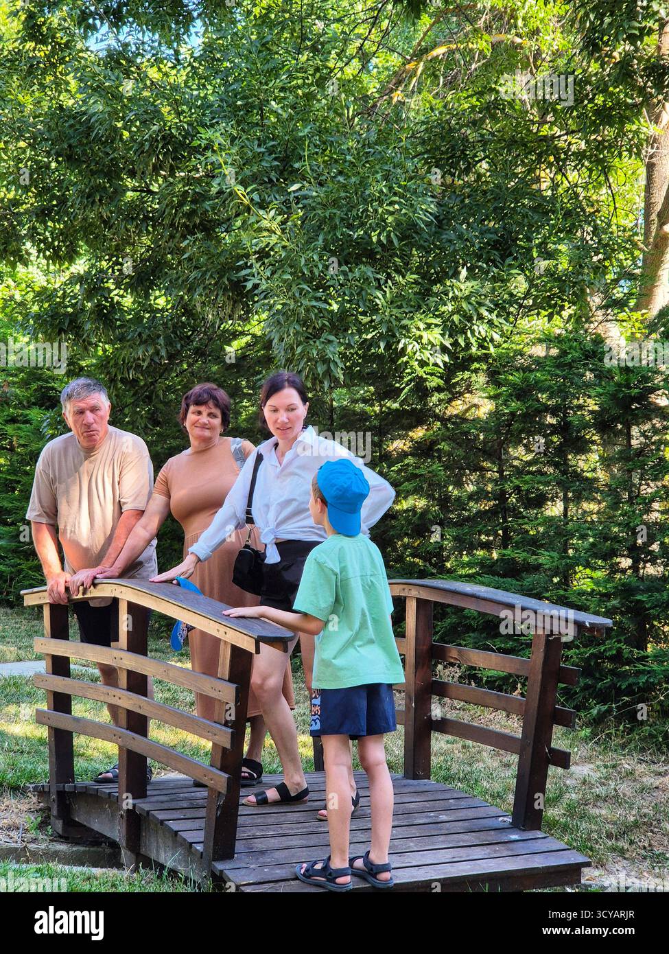 tempo in famiglia. gita di famiglia. tempo passato con la famiglia Foto Stock
