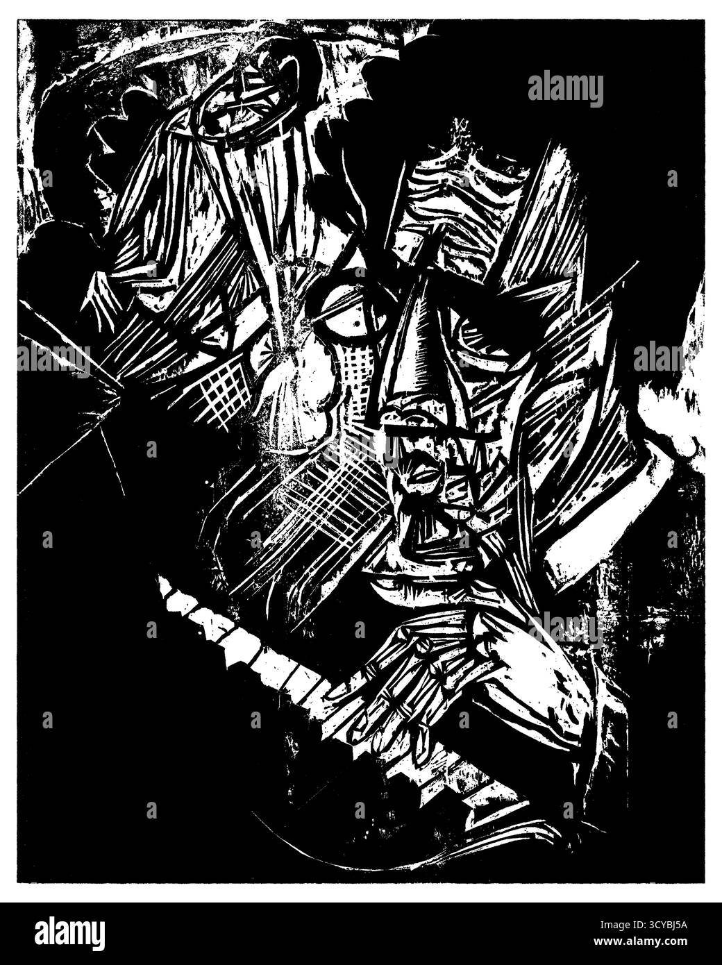 Compositore Klemperer di Ernst Ludwig Kirchner, 1916 German Expressionist Portrait Print, Modernist Woodcut di otto Klemperer, High-Resolution Public Dom Foto Stock