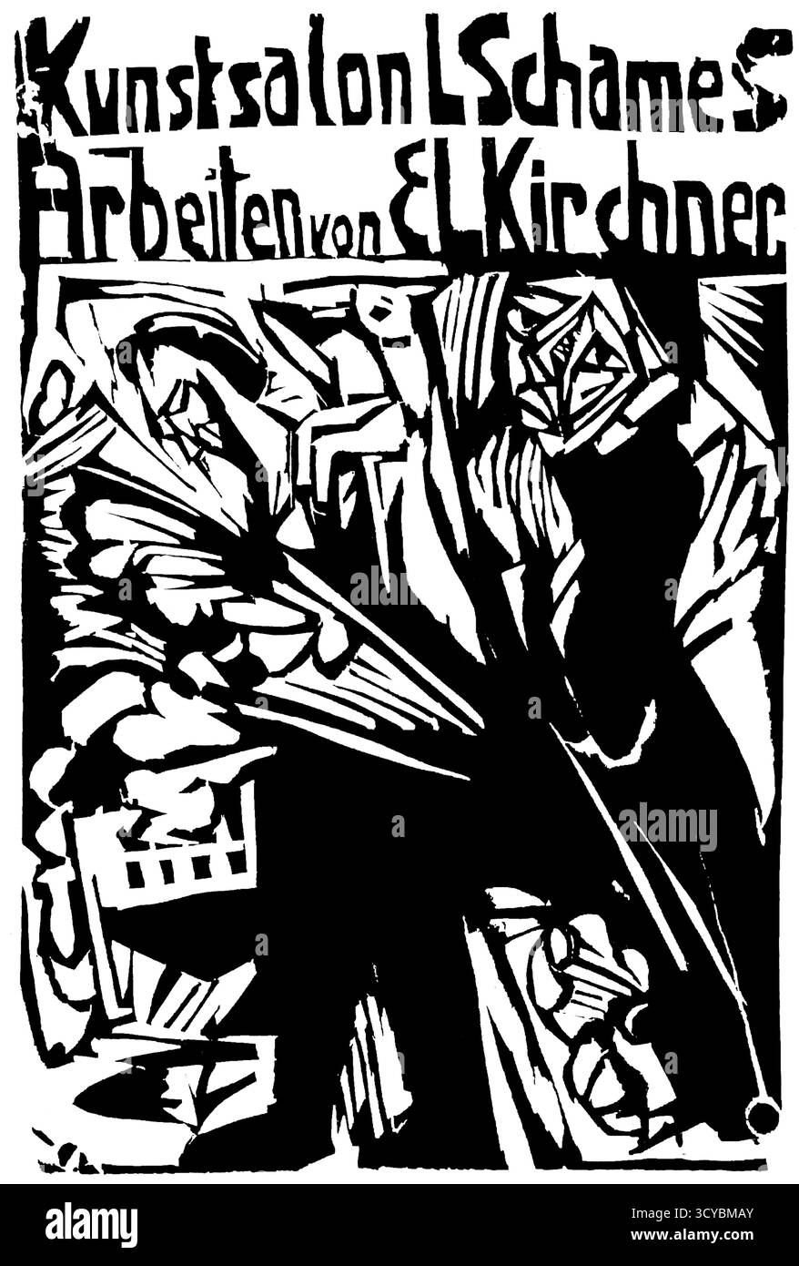 Catalogo della mostra Ernst Ludwig Kirchner, Galerie Schames Frankfurt, 1916 - Mostra d'arte espressionista tedesca, documento storico Foto Stock