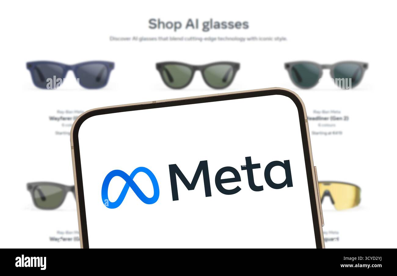 Meta ai - occhiali intelligenti per la realtà aumentata Foto Stock