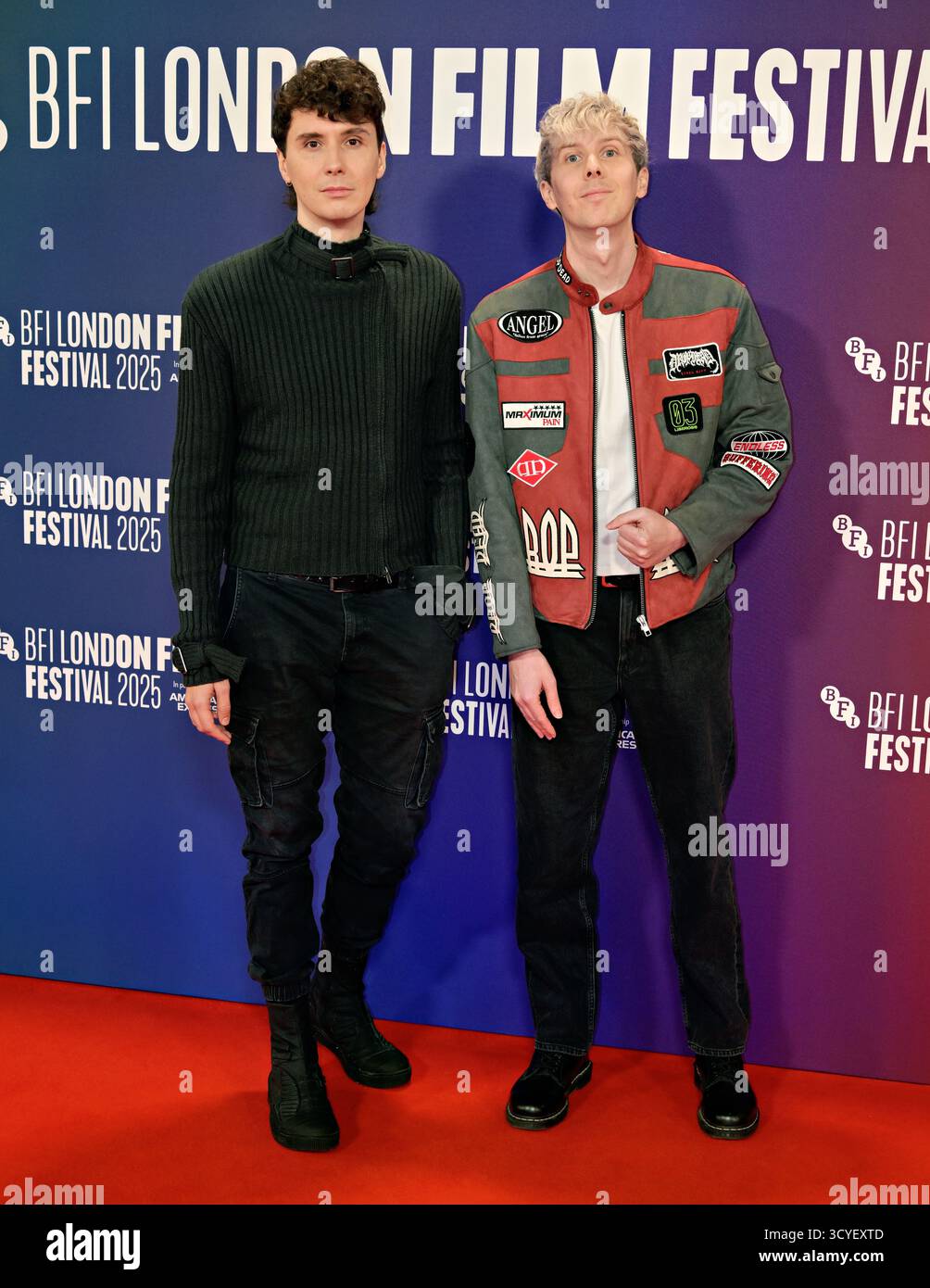 Londra, Regno Unito. 18 ottobre 2025. Daniel Howell, Phil Lester al "Pillion" del 69° BFI London Film Festival Gala al Royal Festival Building, Londra, Regno Unito. (Foto di 李世惠/SEE li/Picture Capital) credito: Vedi li/Picture Capital/Alamy Live News Foto Stock