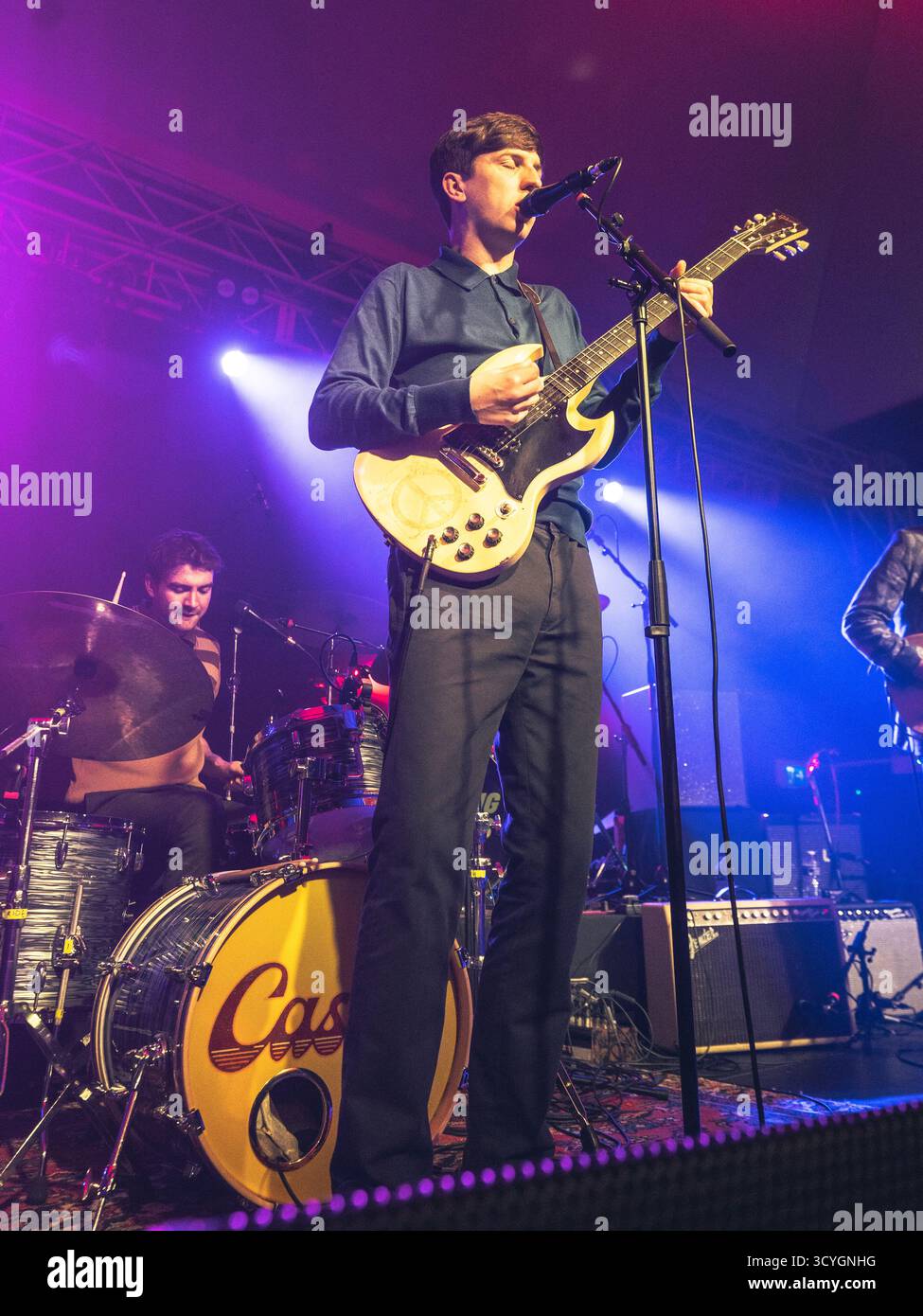 Keele, Regno Unito. 18 ottobre 2025. Casino, la band nata a Liverpool che sostiene Lightning Seeds alla Keele Students Union nello Staffordshire. Credito Ian Knight/Alamy Live News Foto Stock