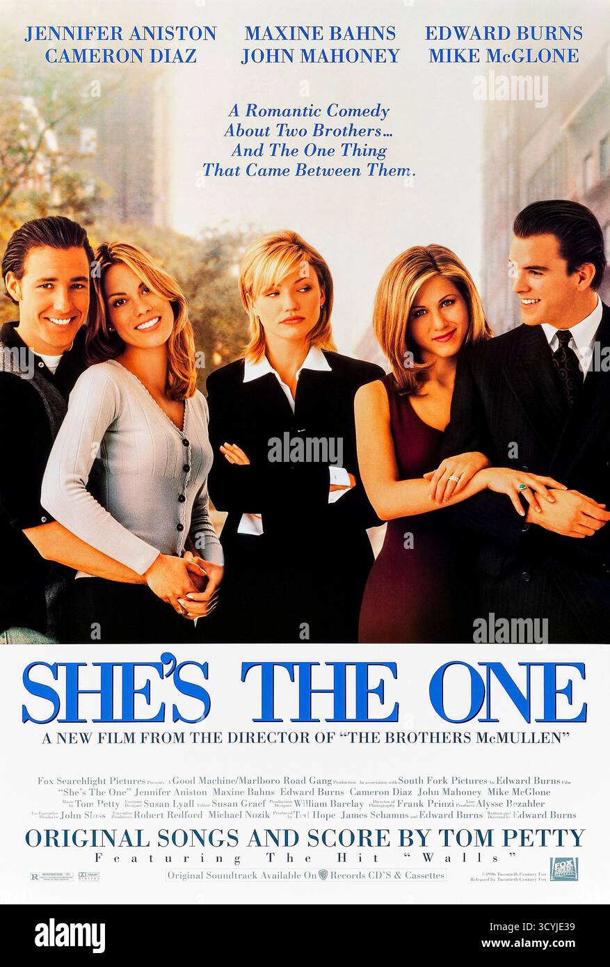 She's the One (1996) diretto da Edward Burns e interpretato da Jennifer Aniston, Cameron Diaz e Edward Burns. Due fratelli lottano con le relazioni e la felicità mentre navigano l'amore, il matrimonio e l'infedeltà a New York. Fotografia di un poster originale del 1996 USA a un foglio SOLO PER USO EDITORIALE. Crediti: BFA / Fox Searchlight Pictures Foto Stock