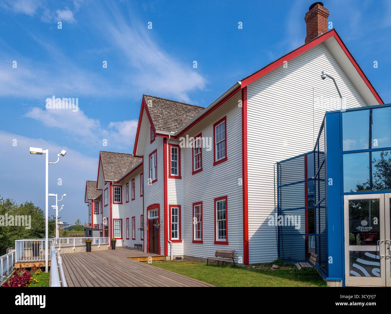 The Confluence Historic Site e Parkland, Calgary, Alberta, Canada Foto Stock
