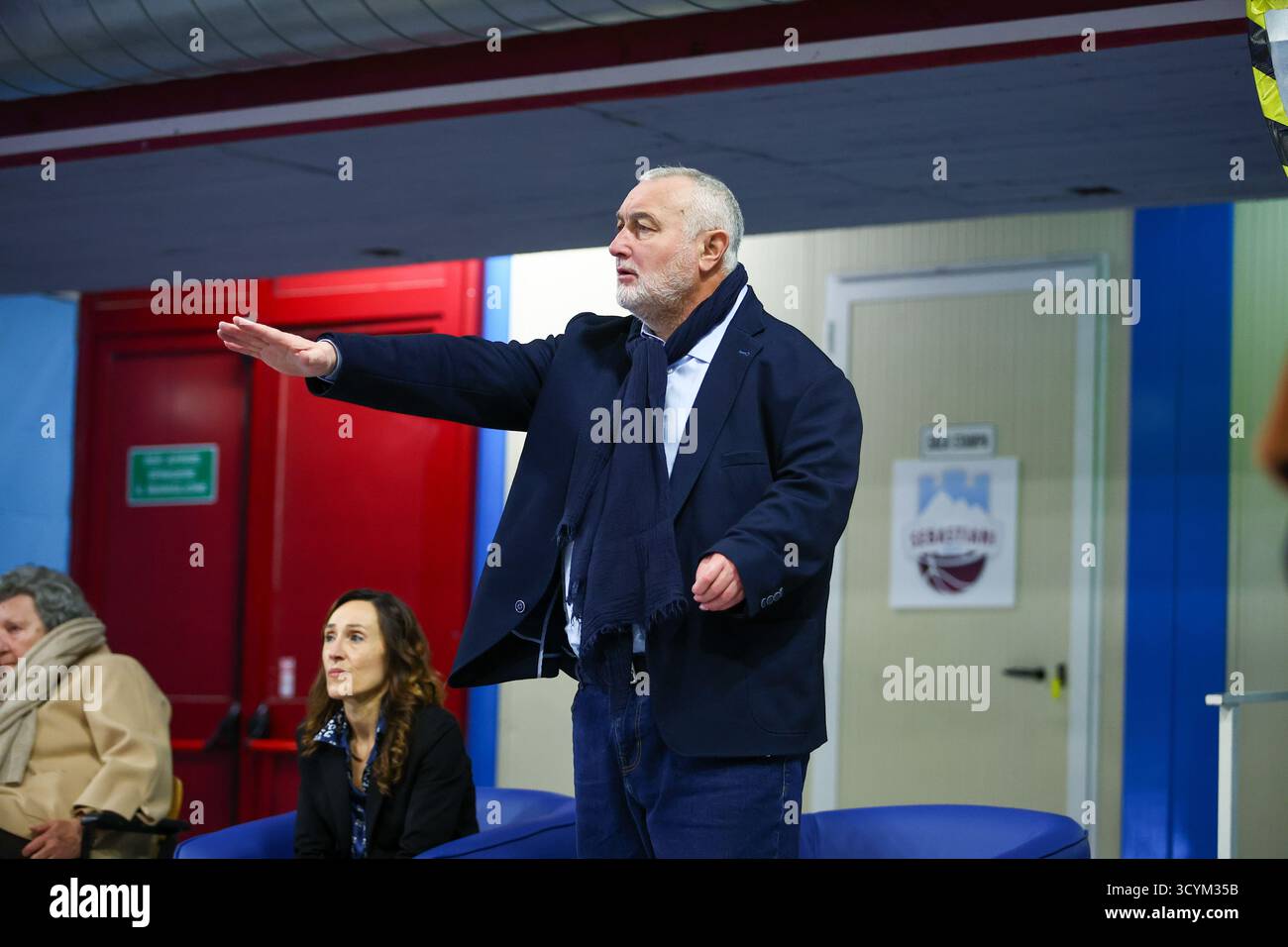 Rieti, Ri, Italia. 19 ottobre 2025. PRESIDENTE PIETROPAOLI RIETI durante RSR Sebastiani Rieti vs Estra Pistoia - Vecchio Wide West serie A2 Maschile 2025-2026 - Round 7 regular season (Credit Image: © Alessio De Marco/ZUMA Press Wire) SOLO USO EDITORIALE! Non per USO commerciale! Foto Stock