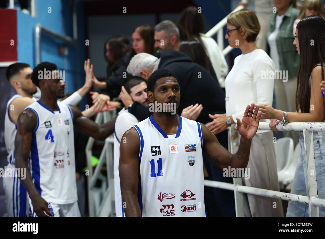 Rieti, Ri, Italia. 19 ottobre 2025. PERRY RIETI durante RSR Sebastiani Rieti vs Estra Pistoia - Old Wide West serie A2 Maschile 2025-2026 - Round 7 regular season (Credit Image: © Alessio De Marco/ZUMA Press Wire) SOLO USO EDITORIALE! Non per USO commerciale! Foto Stock