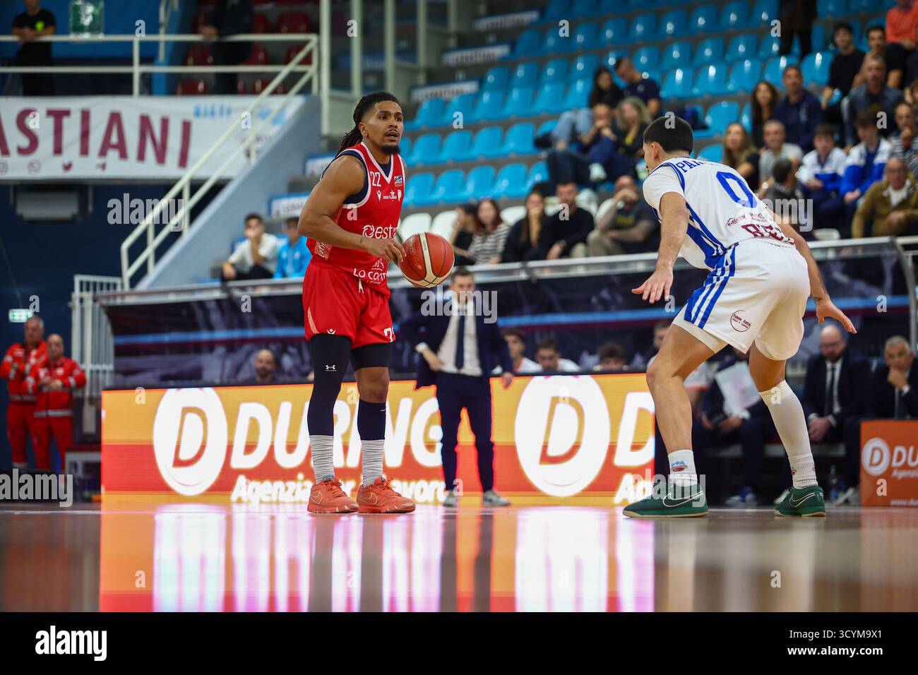 Rieti, Ri, Italia. 19 ottobre 2025. JOHNSON PISTOIA durante RSR Sebastiani Rieti vs Estra Pistoia - Old Wide West serie A2 Maschile 2025-2026 - Round 7 regular season (Credit Image: © Alessio De Marco/ZUMA Press Wire) SOLO USO EDITORIALE! Non per USO commerciale! Foto Stock