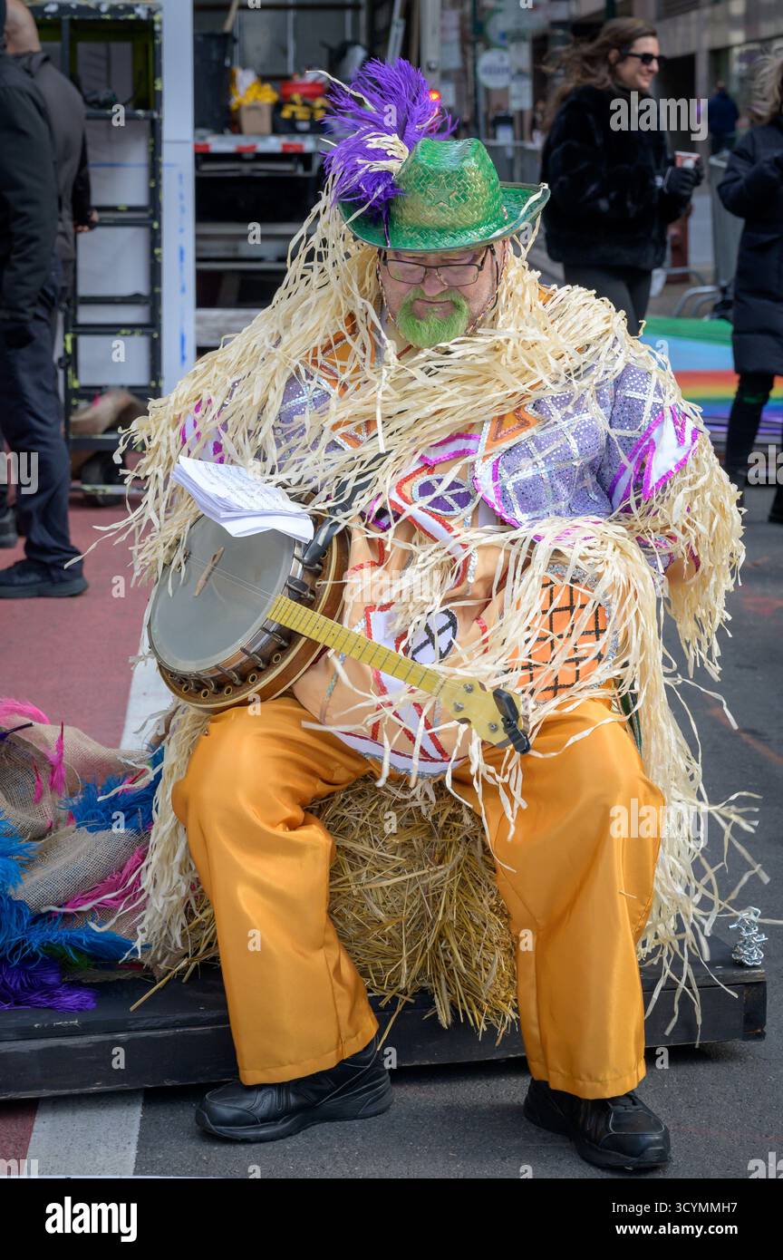 Scena della sfilata annuale di Mummer's Day di Capodanno a Philadelphia. Foto Stock