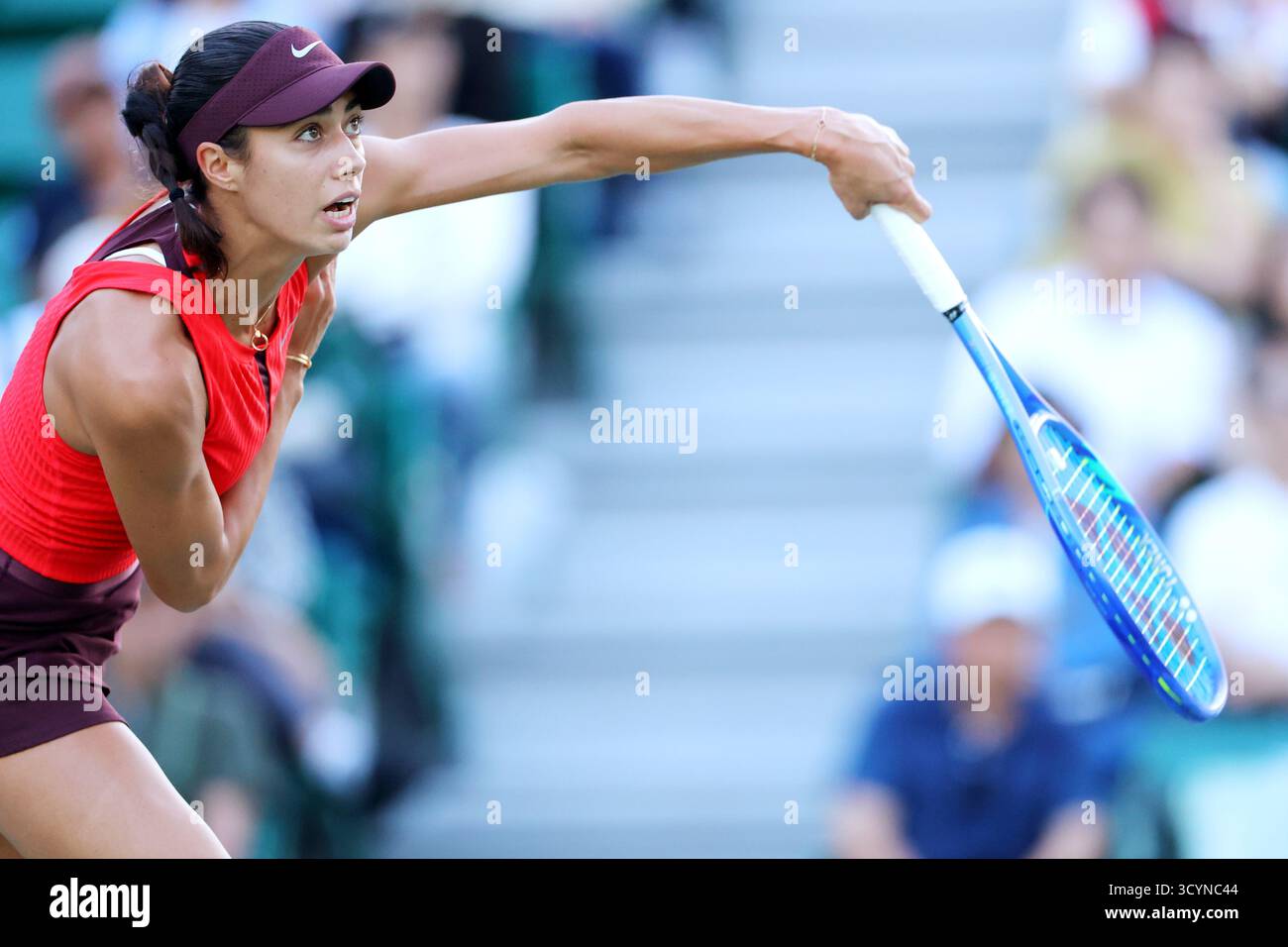 Osaka, Giappone. 17 ottobre 2025. Olga Danilovic (SRB) Tennis : Kinoshita Group Japan Open Tennis Championships 2025 Women's Singles Quarter-final al Morita Tennis Center Utsubo di Osaka, Giappone . Crediti: Naoki Nishimura/AFLO SPORT/Alamy Live News Foto Stock
