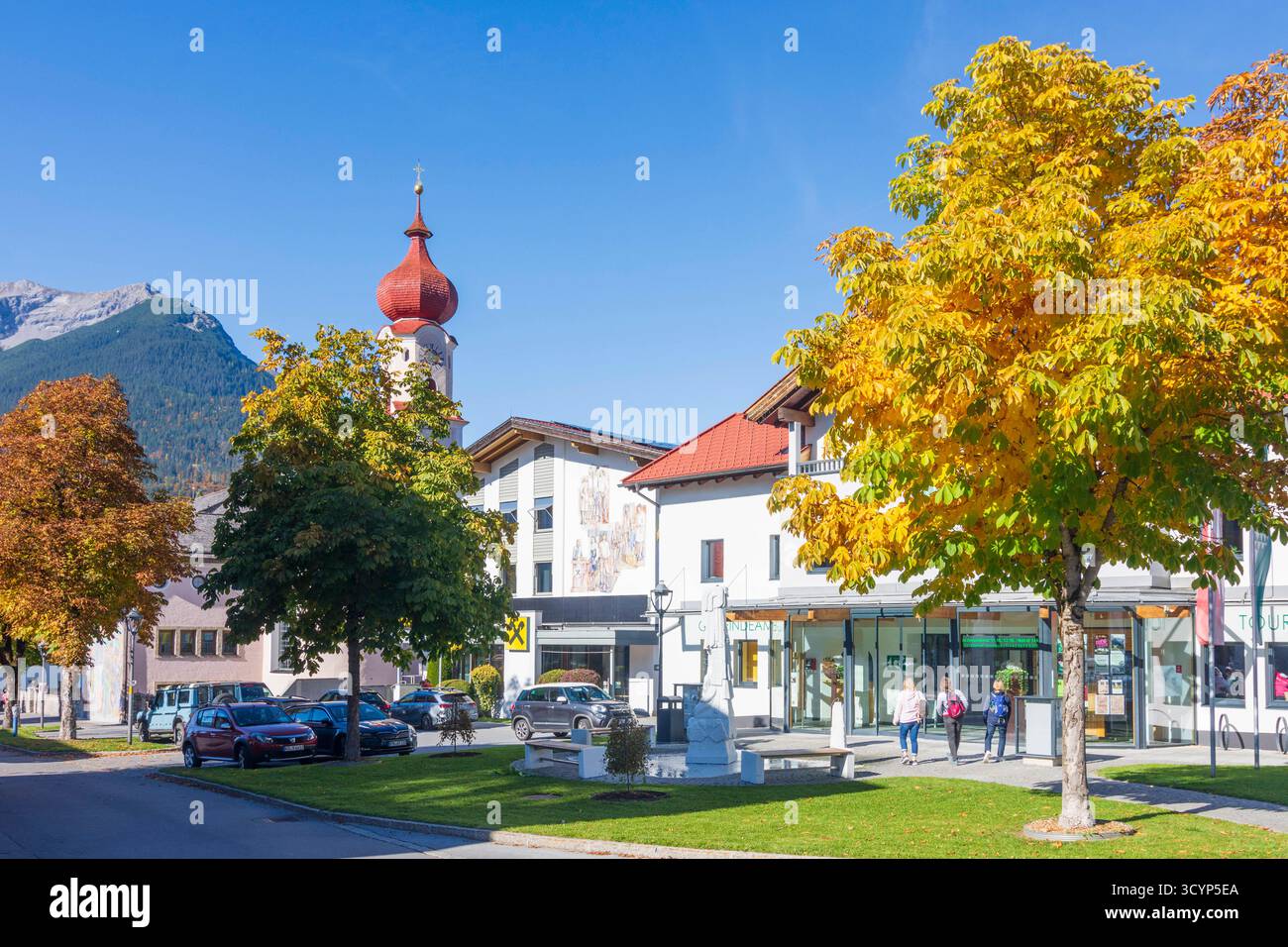 chiesa Ehrwald Ehrwald Tiroler Zugspitz Arena Tirol, Tirolo Austria Foto Stock