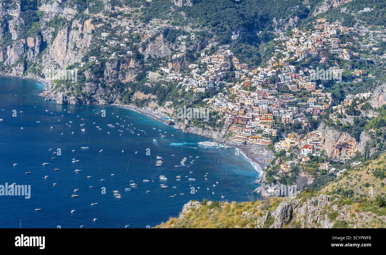 Sentiero degli dei - l'escursione costiera amalfitana - Sentiero degli dei - Guarda piano Foto Stock