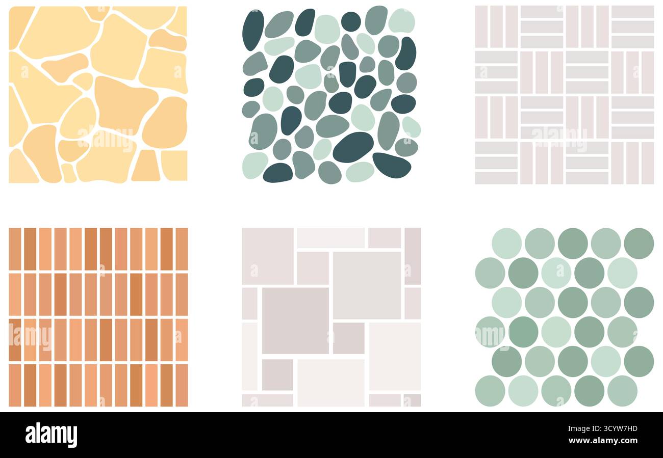 Texture decorative in pietra naturale, motivi mosaici astratti, personalizzabili Illustrazione Vettoriale