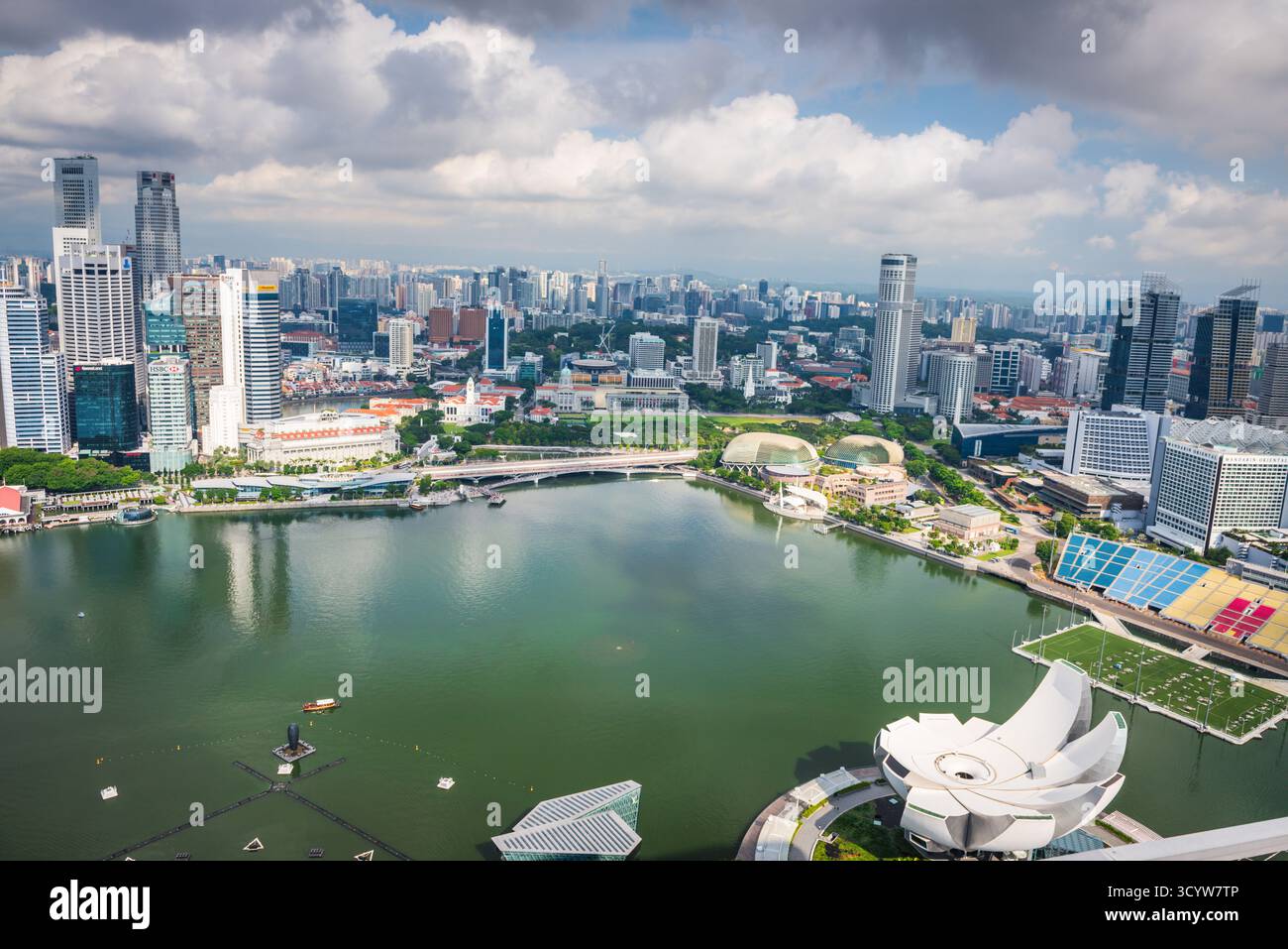 Singapore - 19 ottobre 2018: Veduta aerea del centro cittadino dell'area centrale di Singapore. Foto Stock