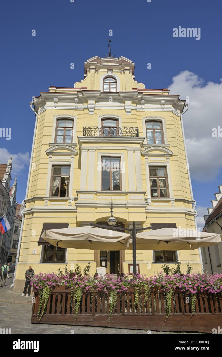 Vecchio edificio su Suurgildi Plats, città Vecchia, Tallinn, Estonia Foto Stock