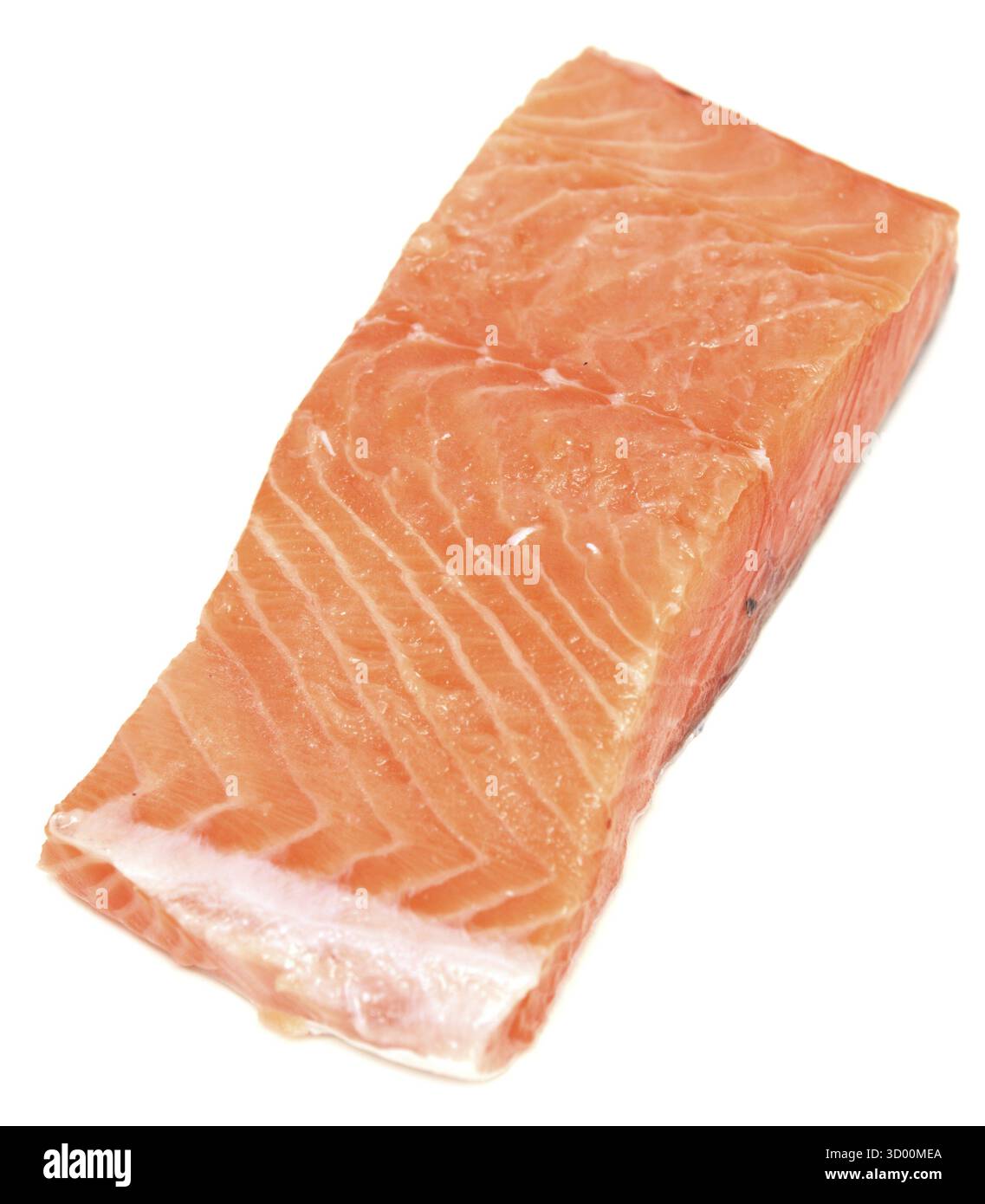 Pezzo di pesce rosso isolato su sfondo bianco Foto Stock