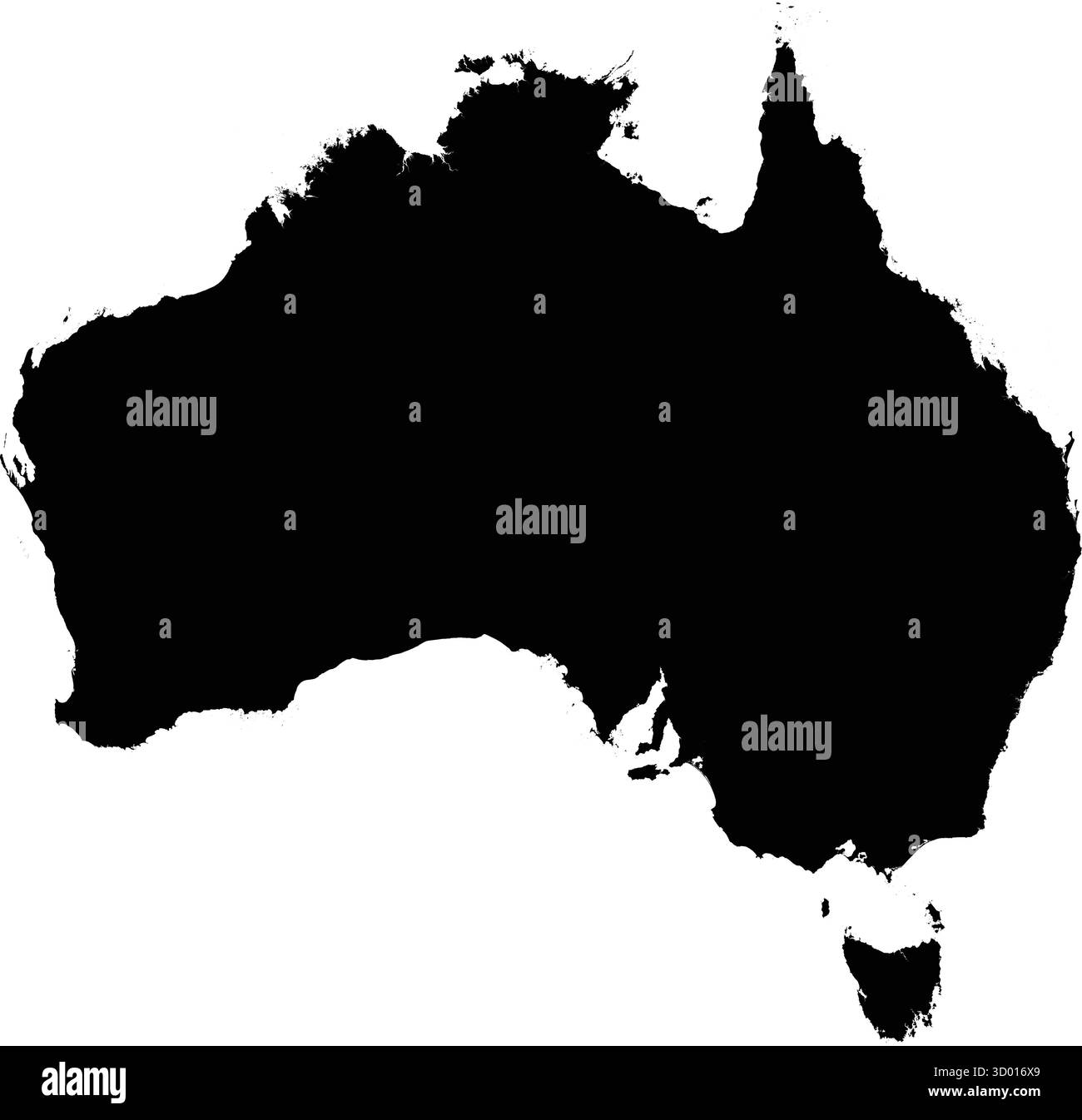 Immagine vettoriale nera modificabile dell'Australia. Illustrazione Vettoriale