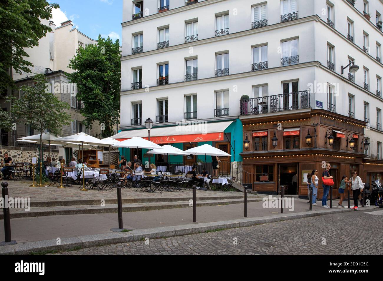 Francia, regione Ile de France, 18° arrondissement di Parigi, Montmartre, rue des Trois frères, ristorante "le Relais de la Butte", Foto Stock