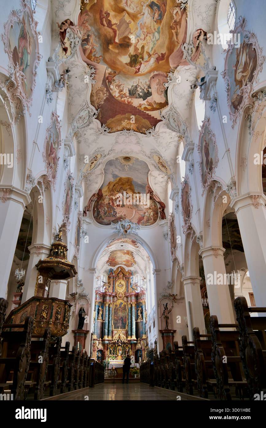 Germania, Baden-Württemberg, Bad Säckingen, la cattedrale barocca di San Fridolino Foto Stock