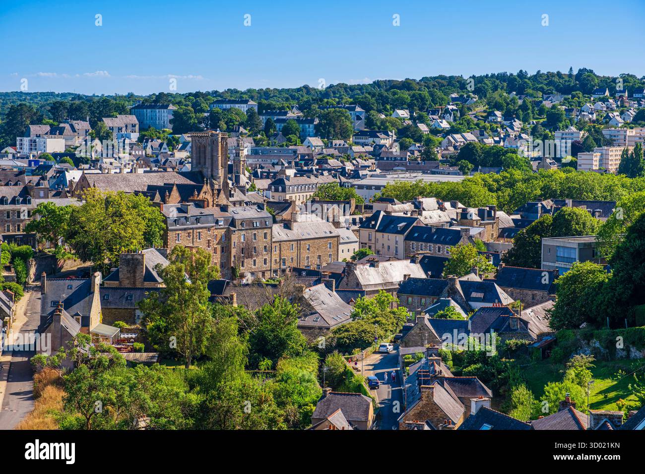 Francia, Cotes d'Armor, Lannion, panorama della città Foto Stock
