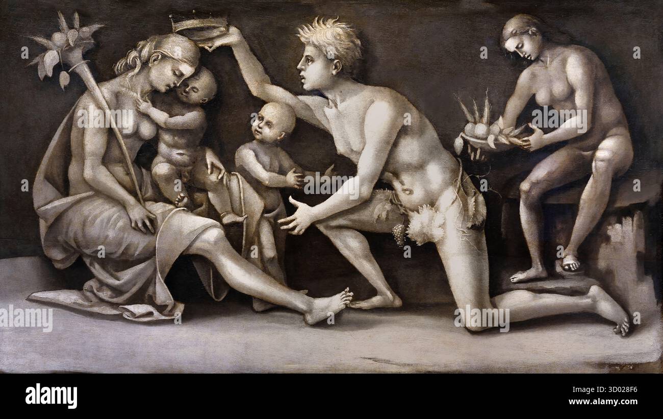 Allegoria della fecondità e abbondanza 1500 Luca Signorelli ( 1445 - 1523) era un italiano di pittore rinascimentale in Italia Foto Stock