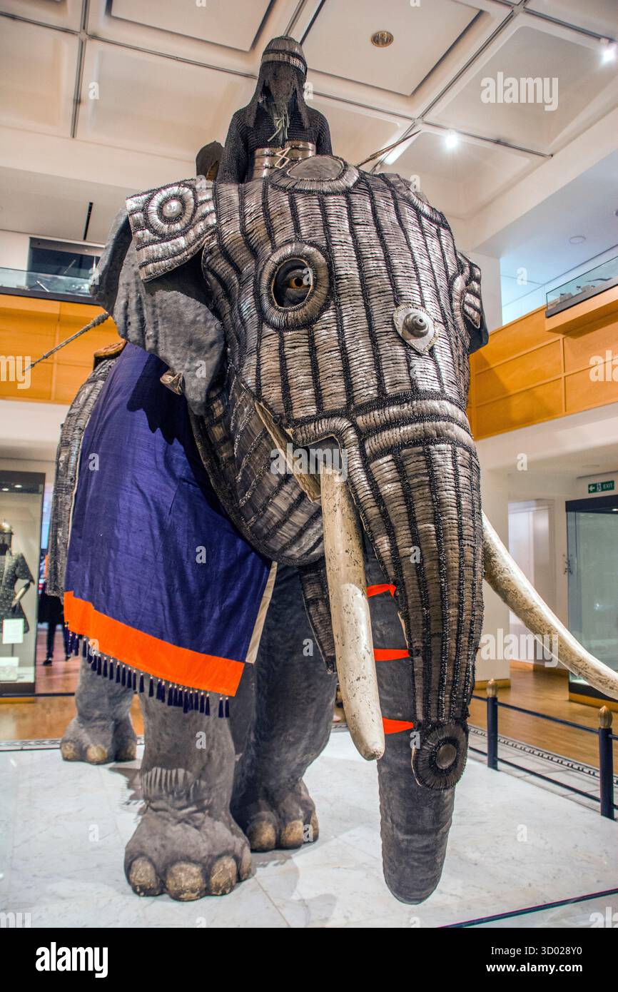 Armatura elefante di eserciti asiatici del sud , l'unico esempio di armatura elefante quasi completa di metallo Foto Stock