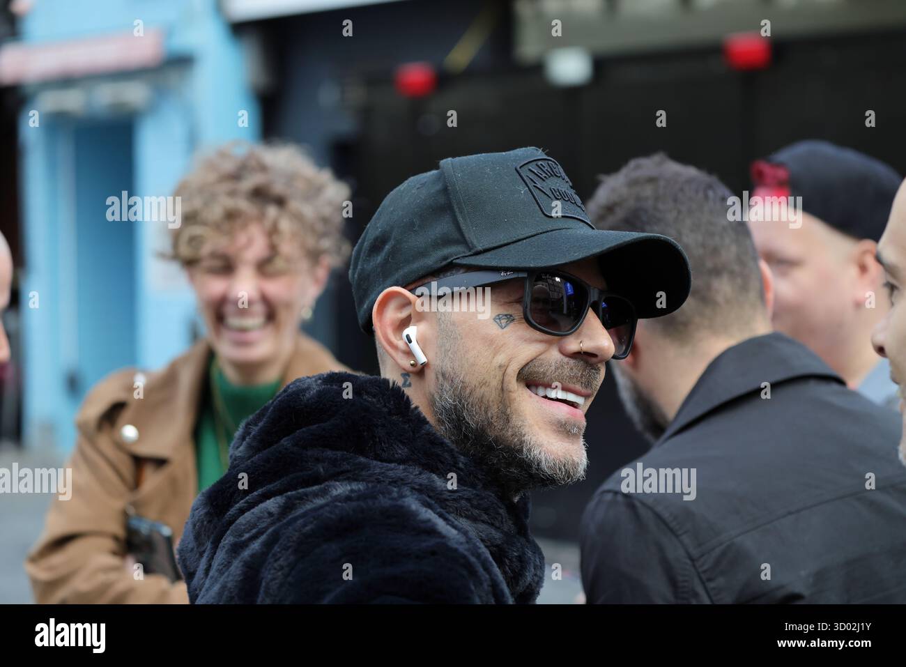 Londra, Regno Unito. 21 ottobre 2025. I Boy Band Five presso gli studi Global radio prima del loro massiccio tour intorno alle isole britanniche. I membri originali, ABZ Love, Scott Robinson, Ritchie Neville, Sean Conlon e Jason Paul Brown si sono riuniti dopo 25 anni. Crediti: Uwe Deffner/Alamy Live News Foto Stock