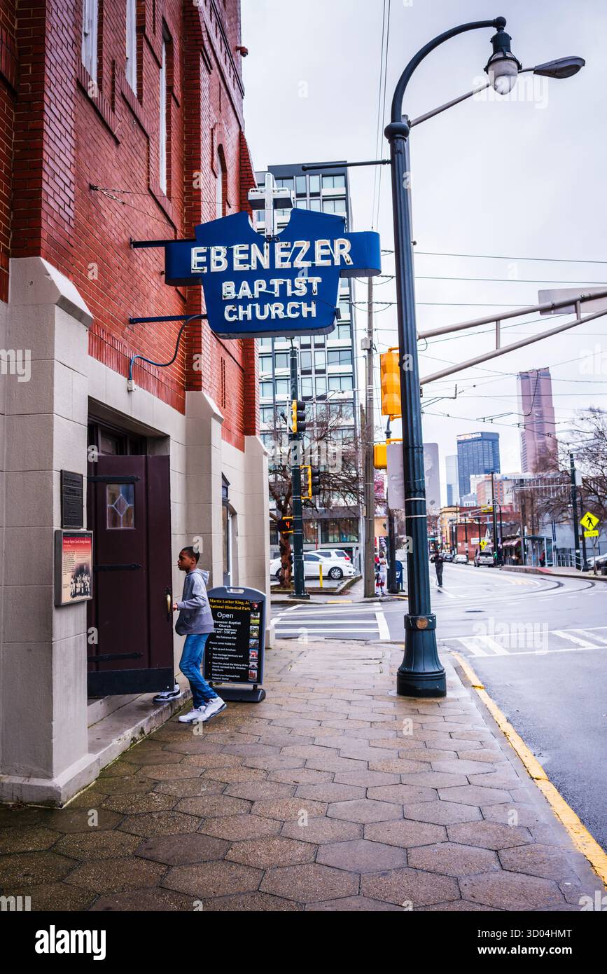 Atlanta, GA USA - 22 gennaio 2019: Martin Luther King è stato pastore della Ebeneezer Baptist Church dal 1930 fino al suo assassinio. Foto Stock
