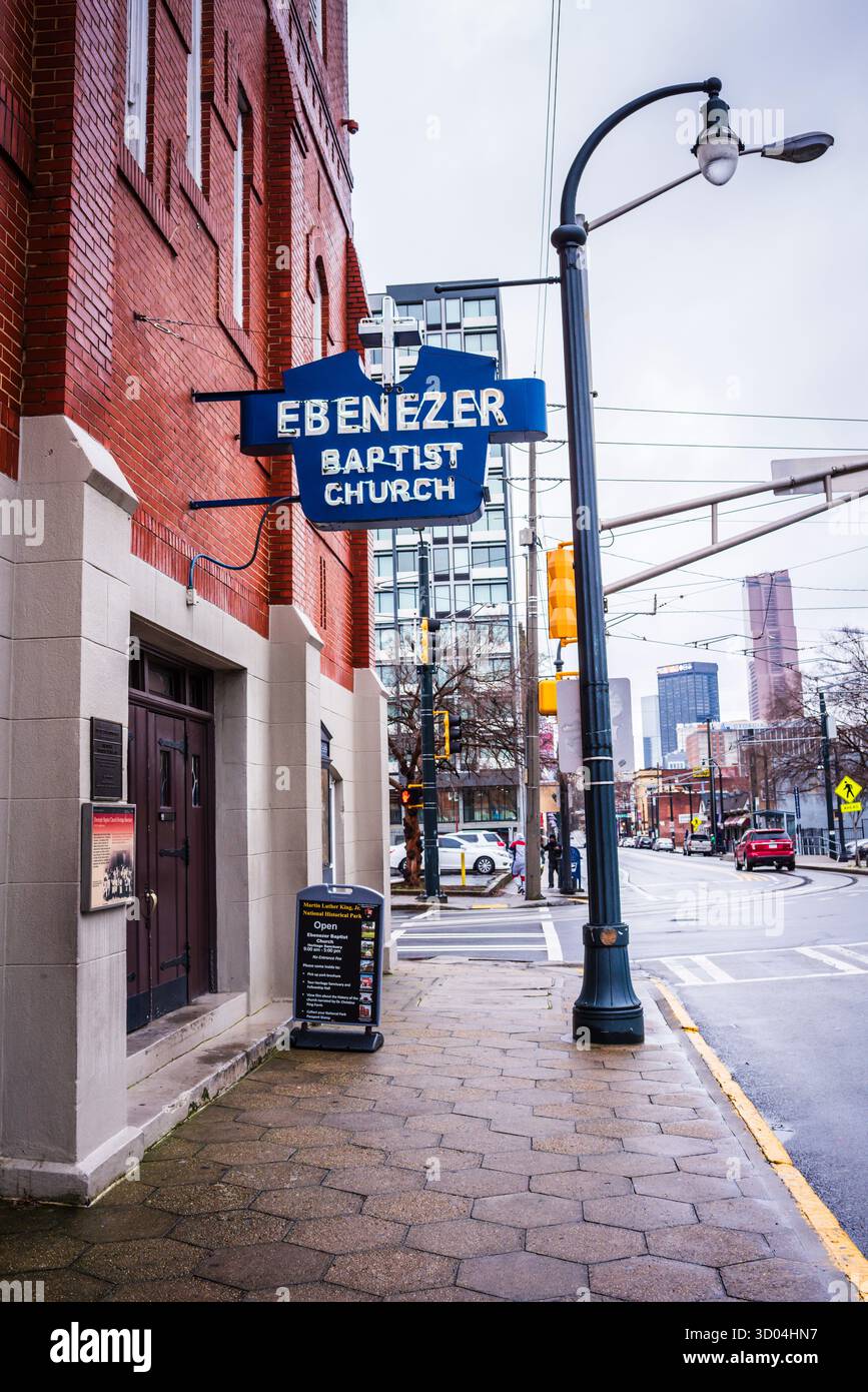 Atlanta, GA USA - 22 gennaio 2019: Martin Luther King è stato pastore della Ebeneezer Baptist Church dal 1930 fino al suo assassinio. Foto Stock