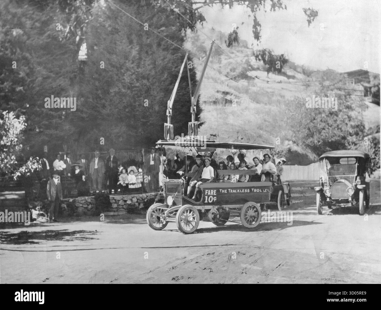 1913 Los Angeles tram senza tracce Foto Stock