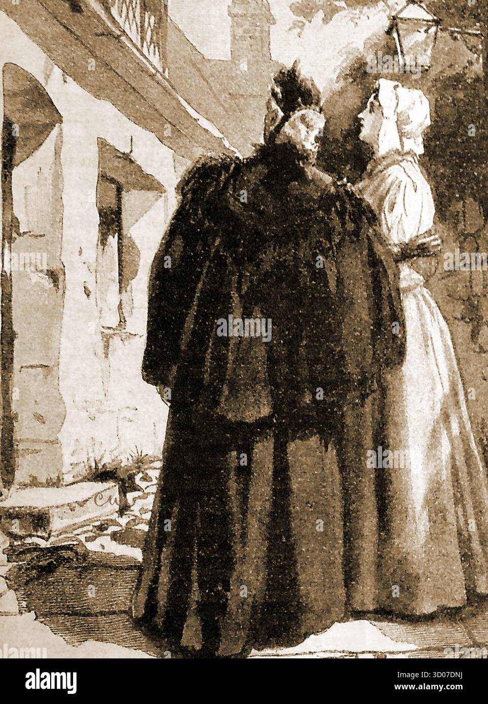 1897 - un'immagine che contrasta l'abbigliamento delle donne più giovani e più anziane alla fine degli anni '1800 Foto Stock