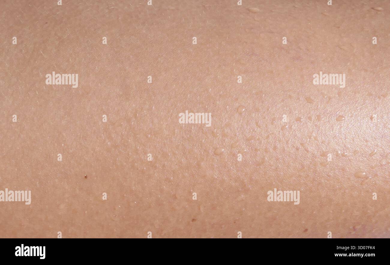 Wet pelle umana come sfondo Foto Stock