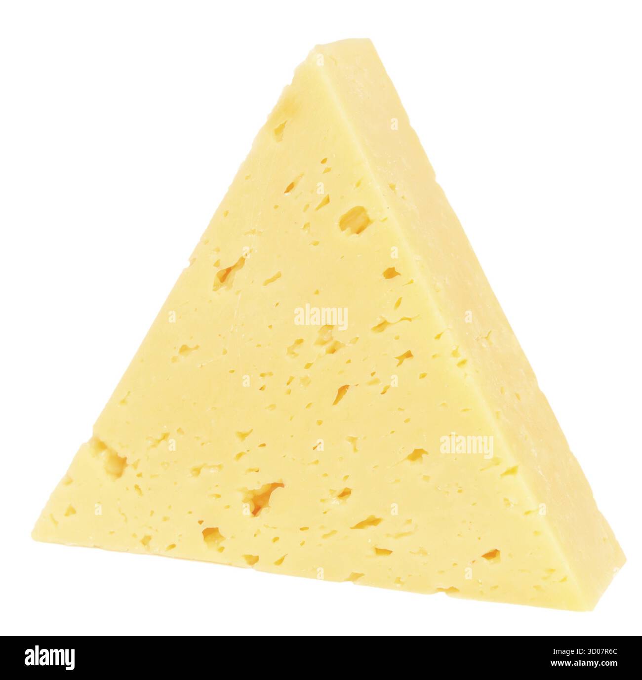Pezzo di formaggio isolato su sfondo bianco Foto Stock