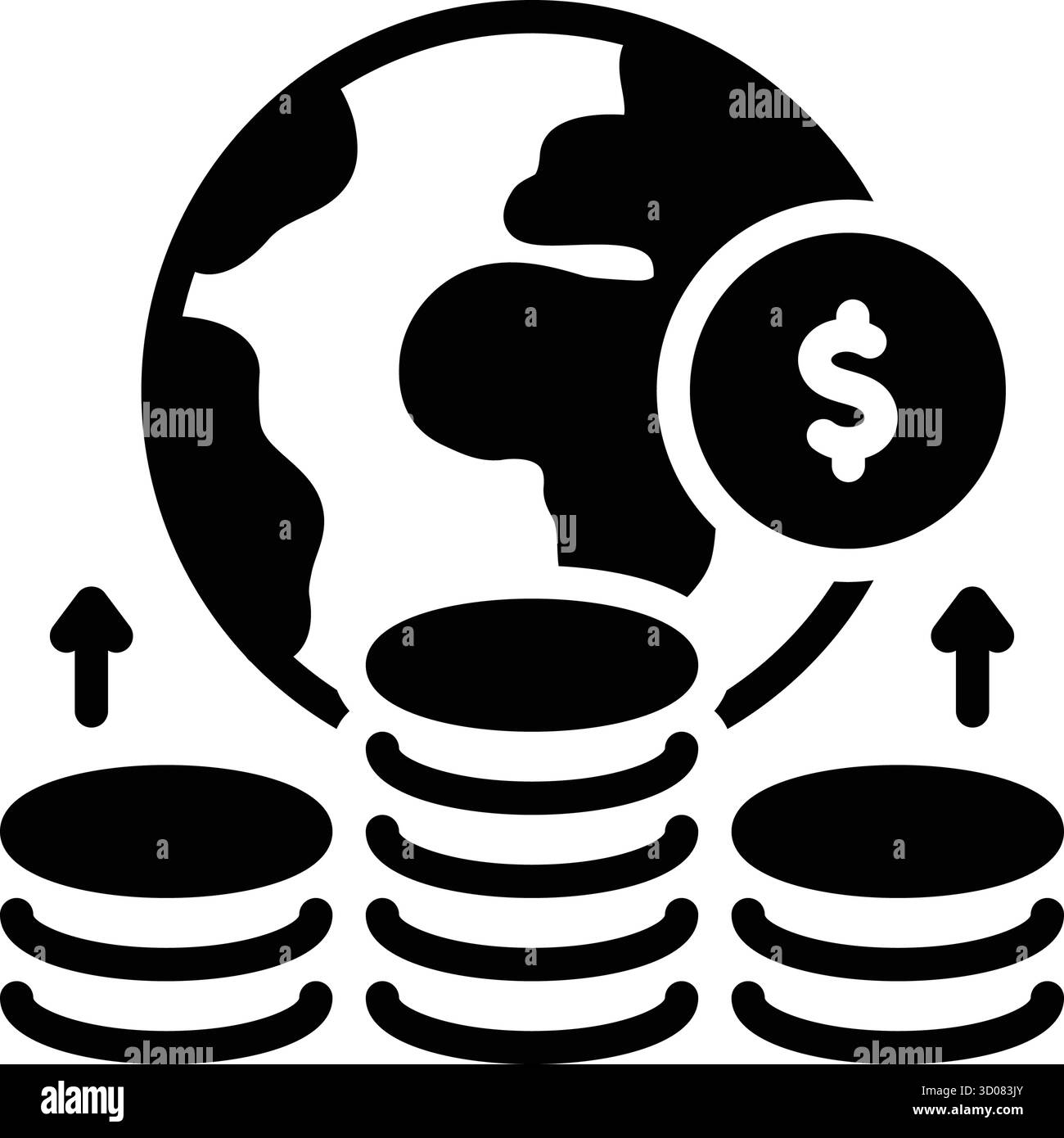 Icona dell'impatto economico, economico Illustrazione Vettoriale
