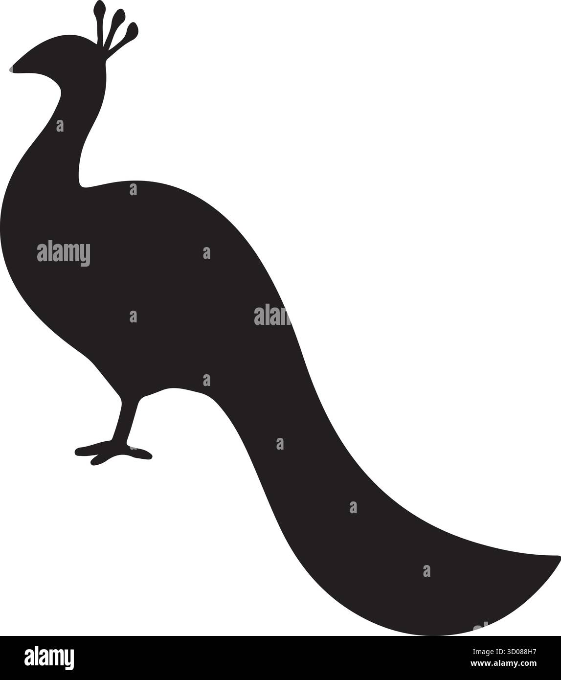 Maestosa illustrazione vettoriale pavone con coda a schermo intero, elegante design con icona con logo Peafowl Illustrazione Vettoriale