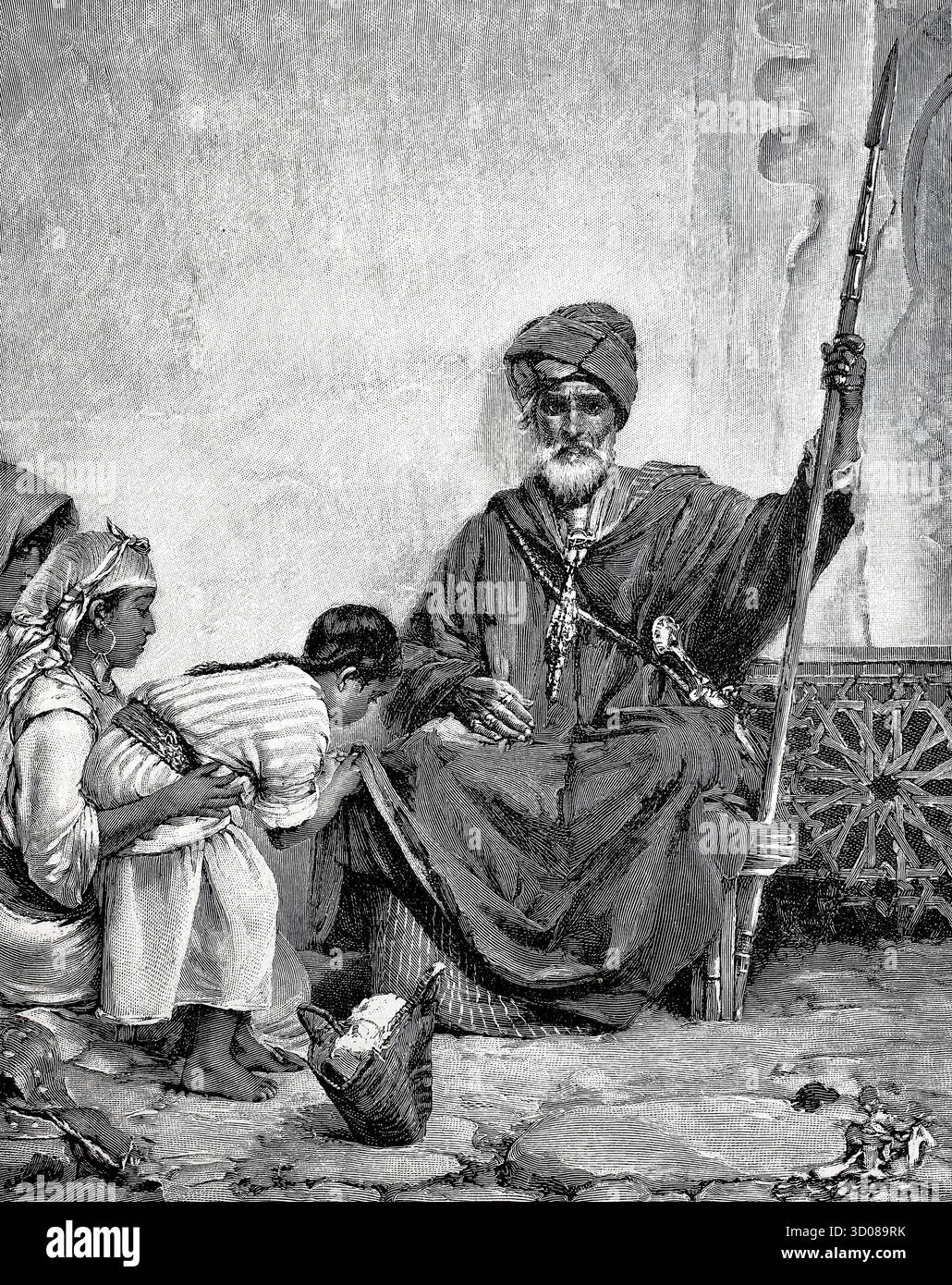 Ein Sharif oder Sherif, ein Titel, der zur Bezeichnung einer person verwendet wird, die abstammt oder dies behauptet aus der Familie des islamischen P. Foto Stock