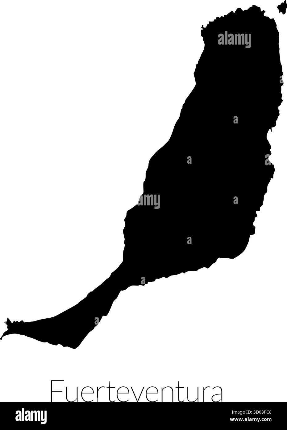 Forma dell'isola di Fuerteventura, inclusa la piccola isola di Lobos, illustrazione vettoriale Illustrazione Vettoriale