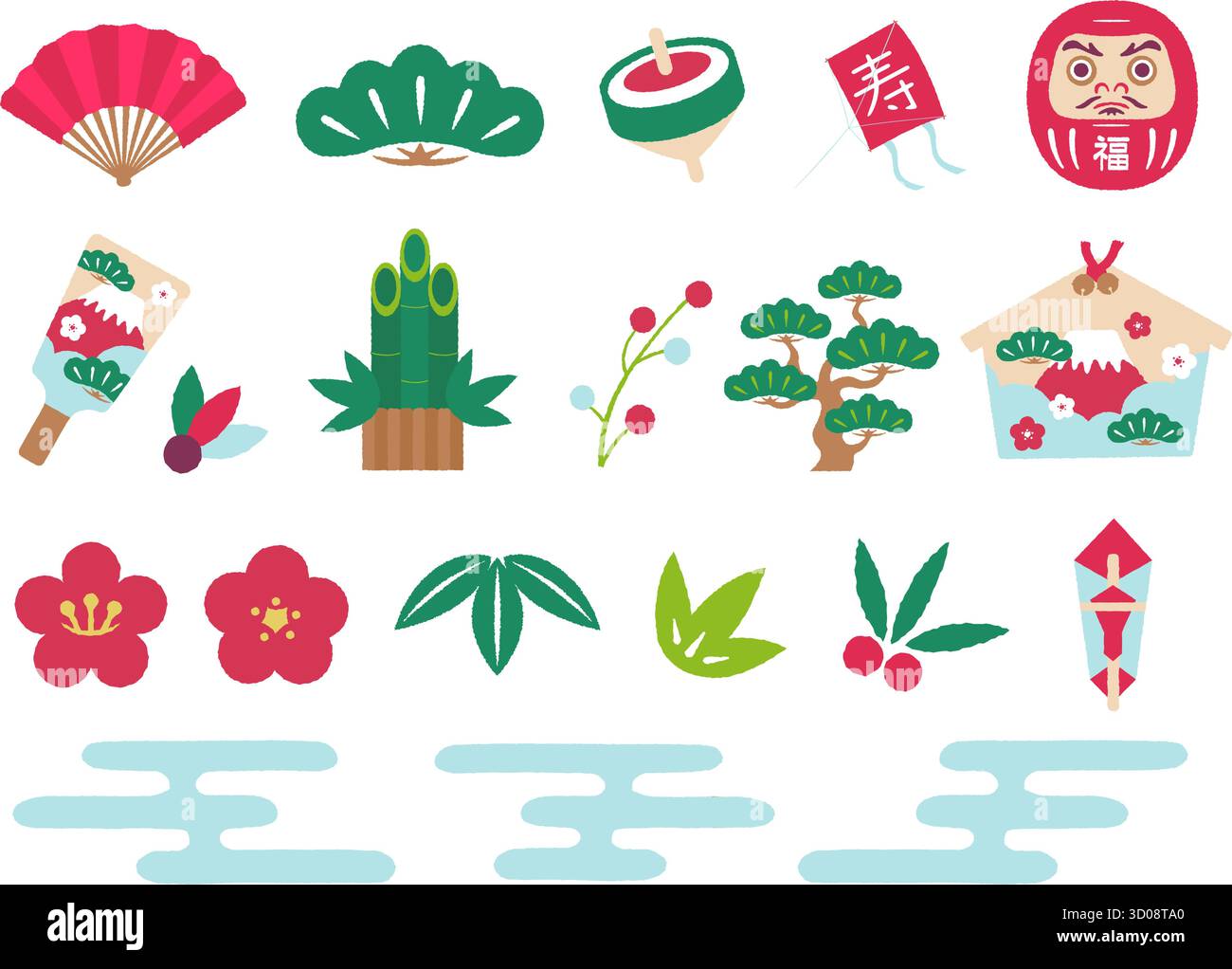 Illustrazione vettoriale per i biglietti di auguri di Capodanno Illustrazione Vettoriale