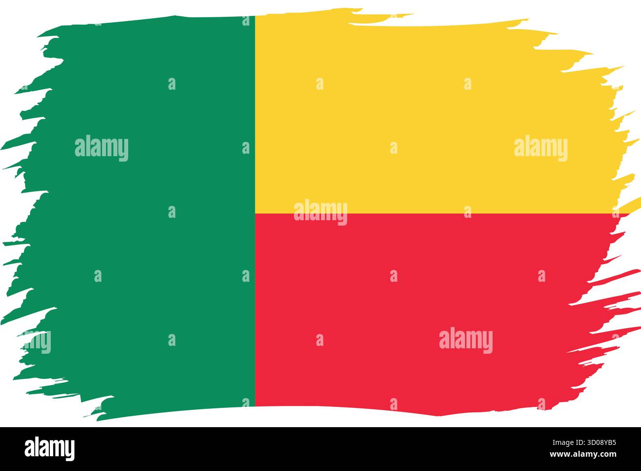 Bandiera del Benin. Simbolo nazionale in colori ufficiali. Icona modello. Sfondo vettoriale astratto Illustrazione Vettoriale
