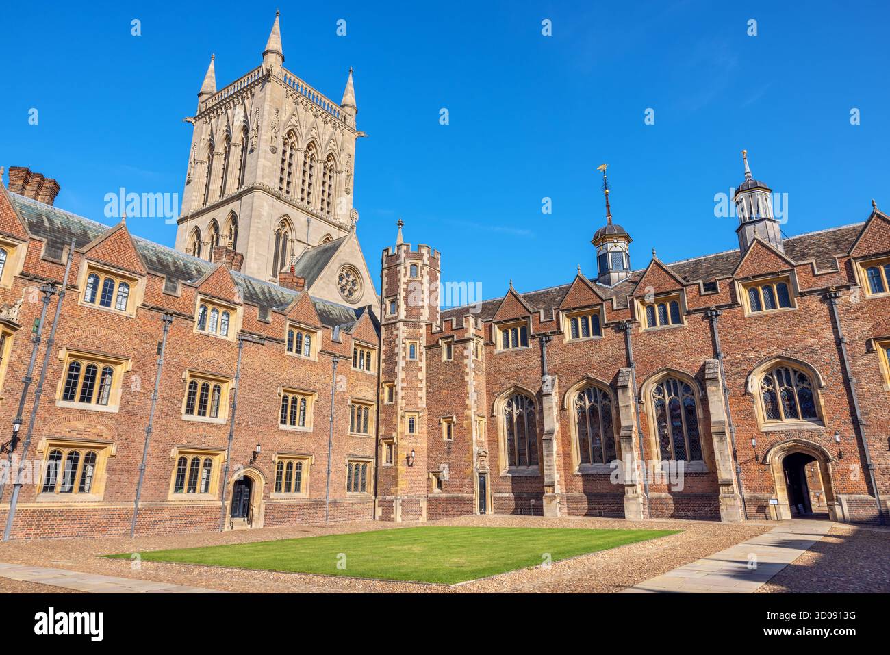 St John's College Second Court and Chapel, Cambridge, Inghilterra Foto Stock