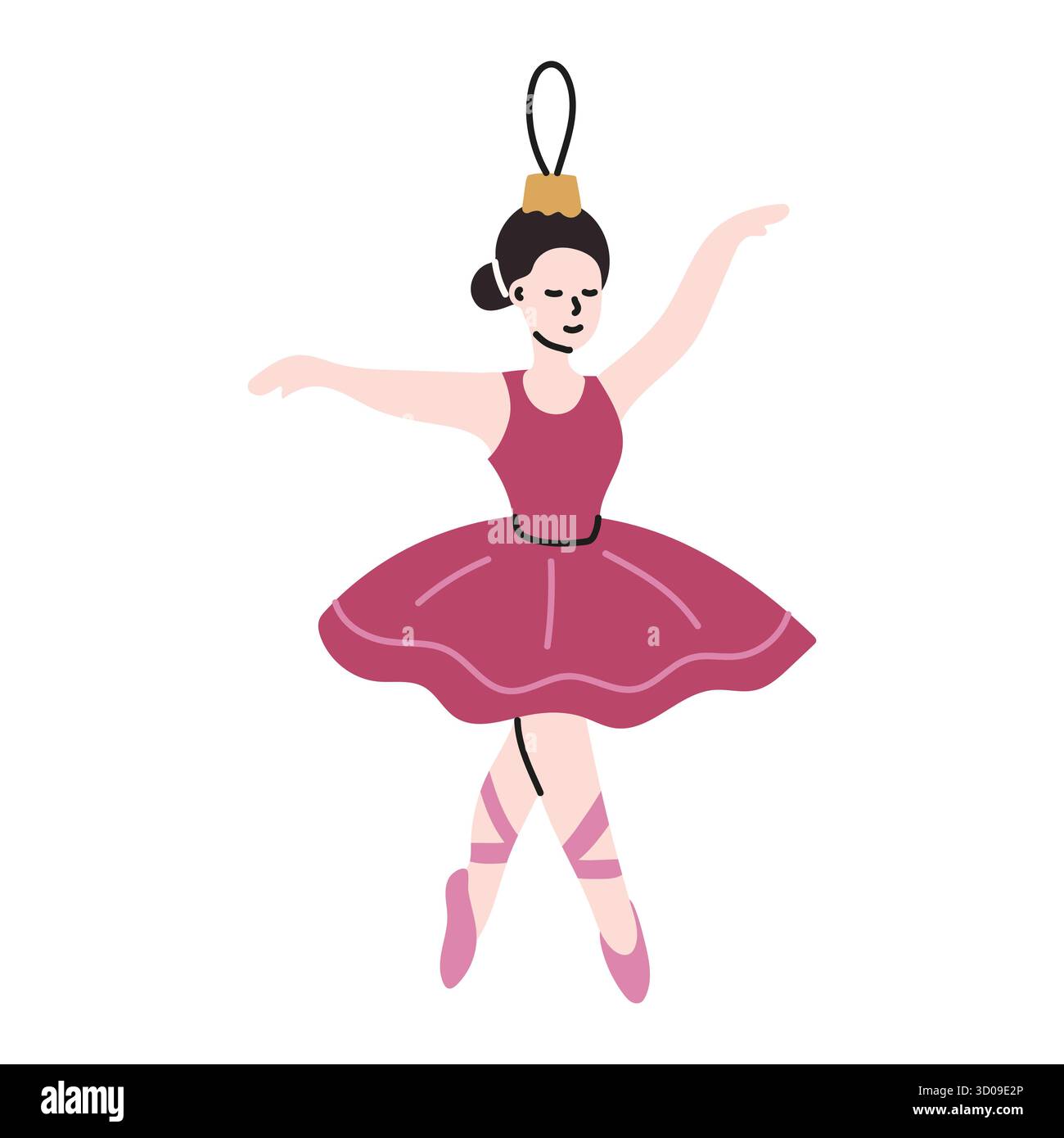 Ballerina natalizia su sfondo bianco Illustrazione Vettoriale