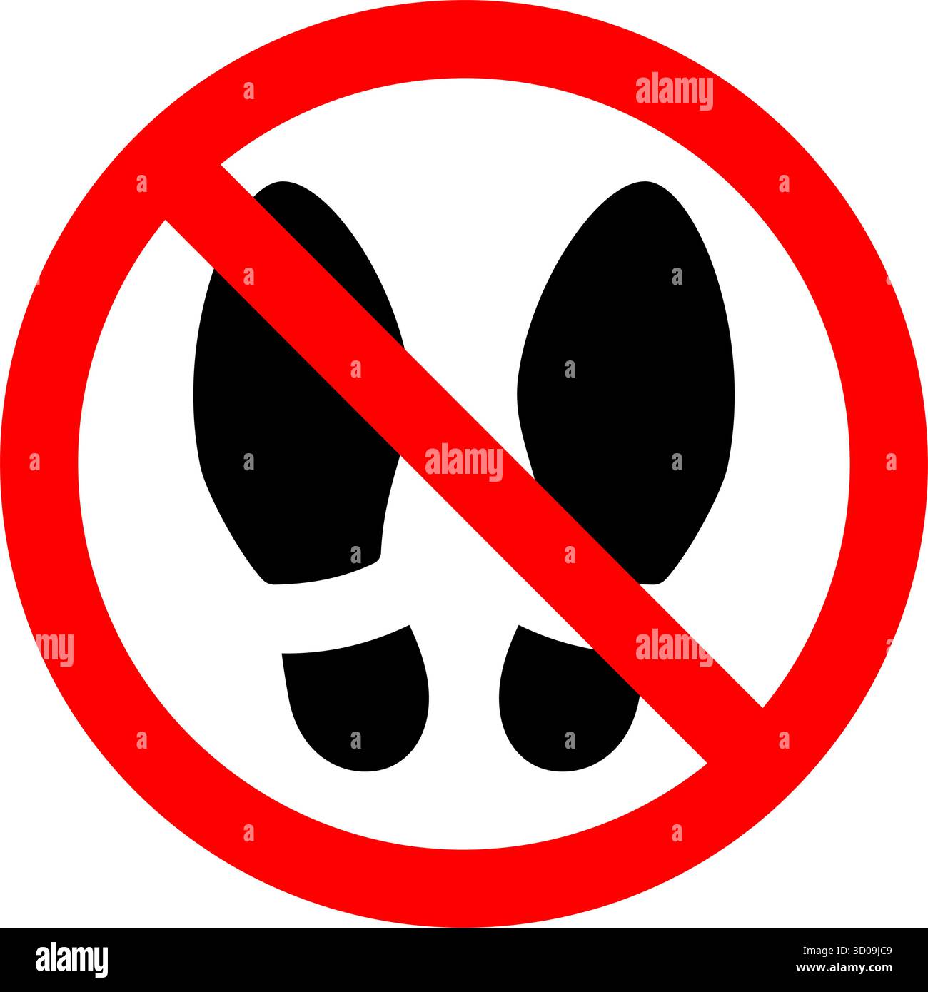 classico senza gradino non salire sul simbolo senza cavalletto in rosso bianco con la suola con segno circolare stampata isolata su sfondo trasparente vettoriale Illustrazione Vettoriale