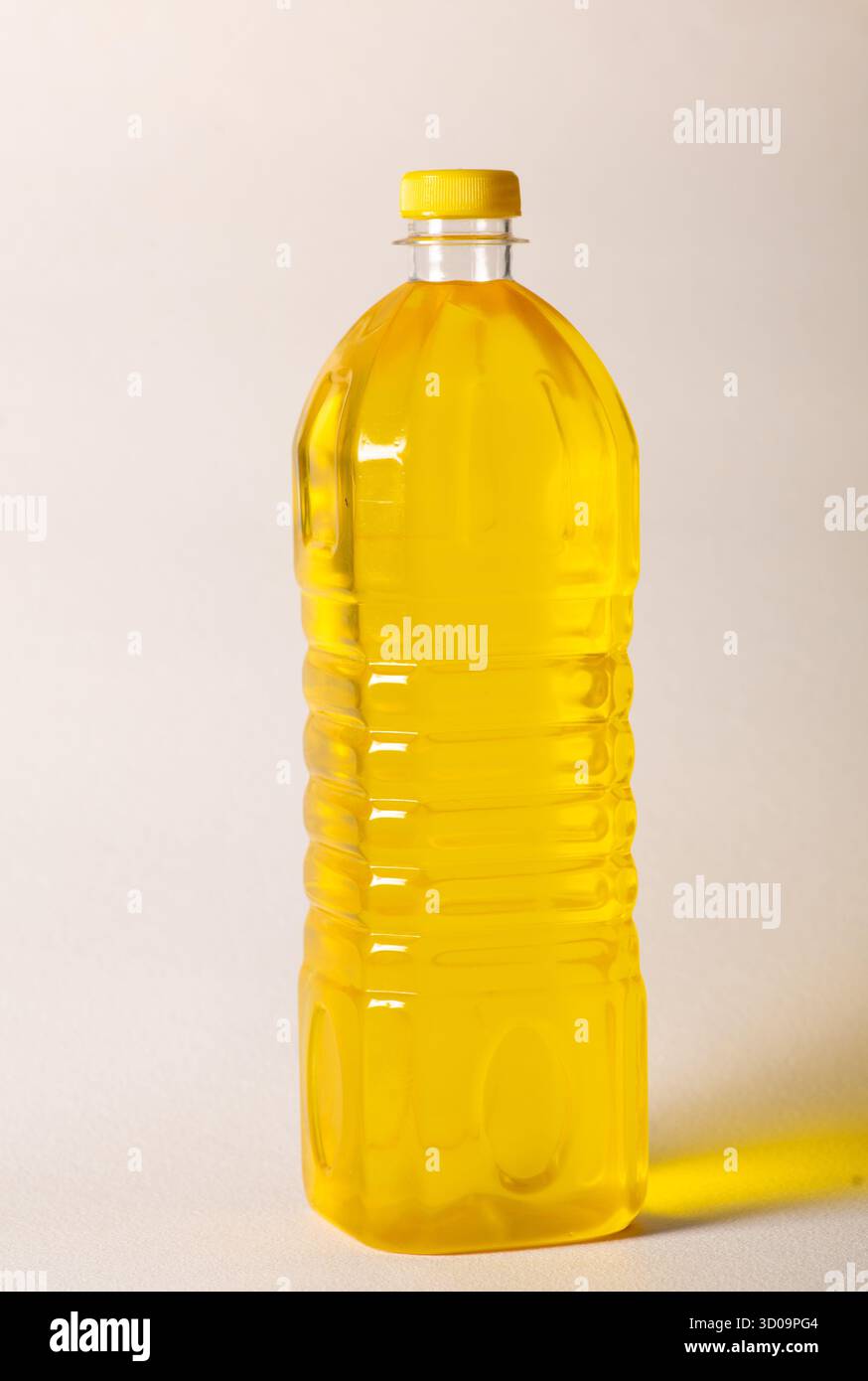 Tradizionale olio di arachidi in legno spremuto a freddo dal Tamil Nadu, India. Olio biologico, senza sostanze chimiche estratto da arachidi utilizzando legno antico Foto Stock
