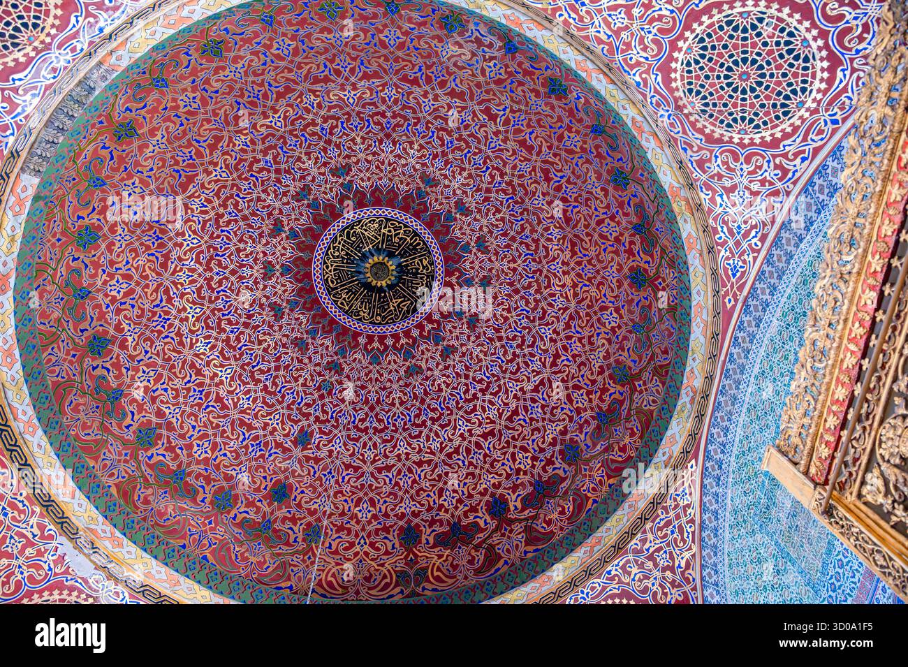 Turchia, Istanbul, centro storico classificato come Patrimonio Mondiale dell'Umanità dall'UNESCO, Palazzo Topkapi, l'harem, il soffitto della sala del trono Foto Stock