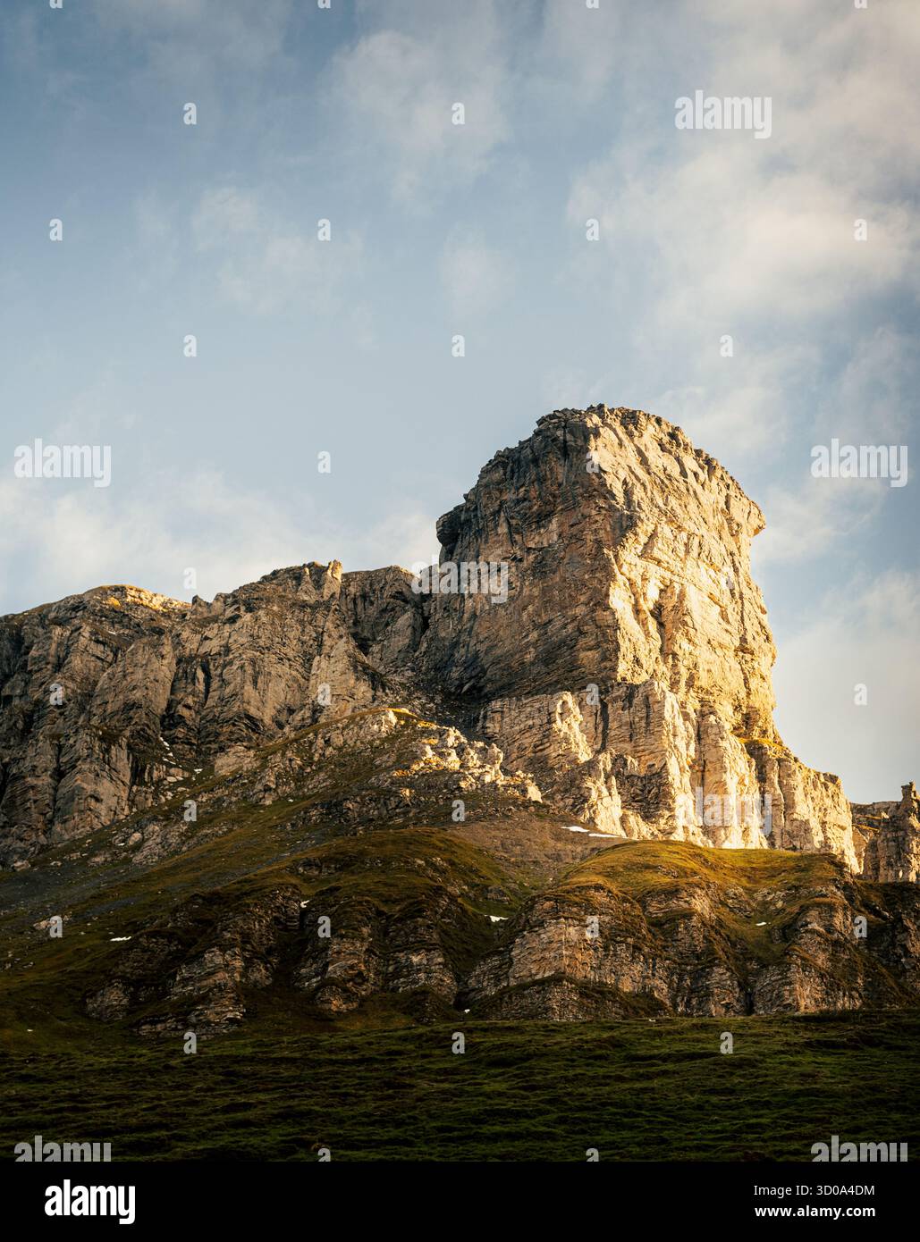 Montagne svizzere all'alba - neve leggera e luce mattutina da sogno Foto Stock